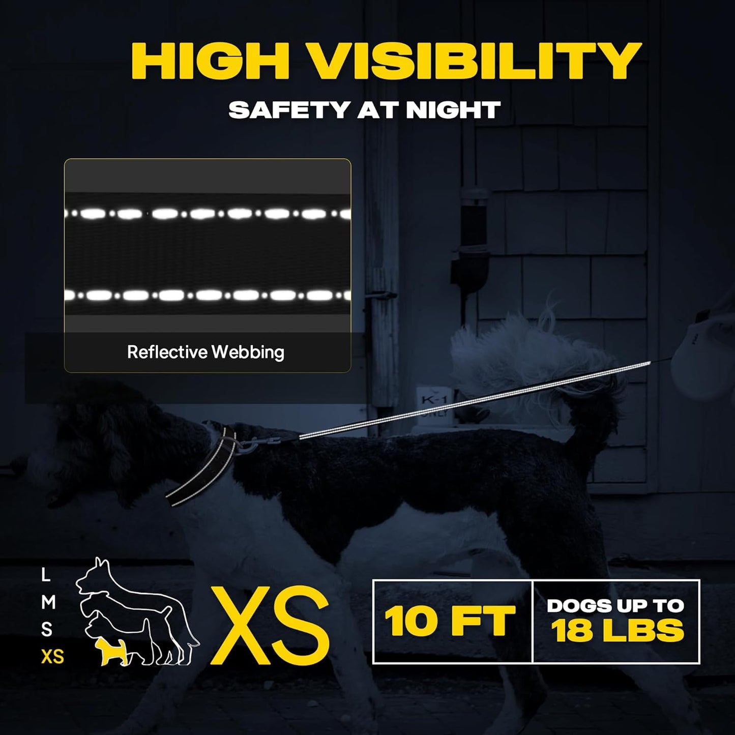 Fida Retractable Dog Leash, X-Small Breed, 10 ft Durable Pet Walking Leash for Extra Small Dogs/Cats/Small Animals up to 18 lbs, 360 Tangle Free, Blue