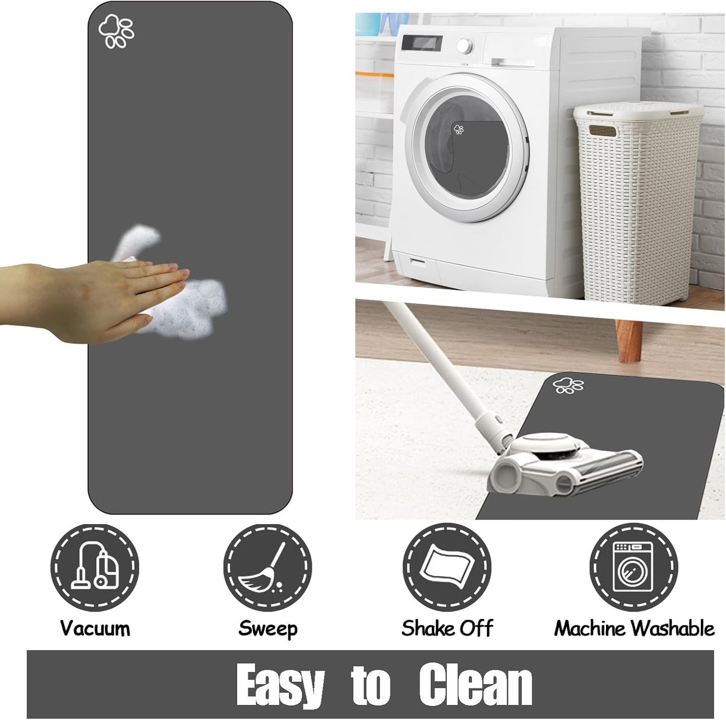 Large Pet Feeding Mat, Bohemia Absorbent Quick Dry Dog Mat for Food and Water Bowl, Non Skid Cat Bowl Mat, No Stains for Pet Water Dispenser Pet Supplies for Messy Drinkers