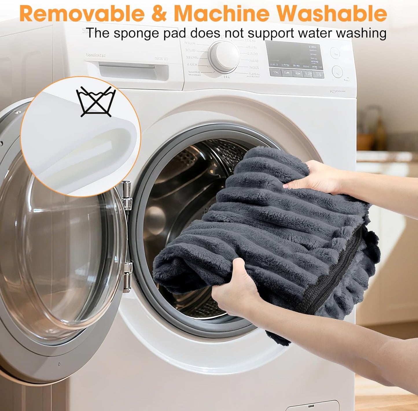 FURTIME Backseat Pet Bed Mat, Non-Slip Dog Bed for Car Back Seat, Washable Travel Pet Mat with Removable Cover, Dog Seat Covers Protector Fit for Backseat Extenders and Trucks SUVs, 54"x 24.8", Grey