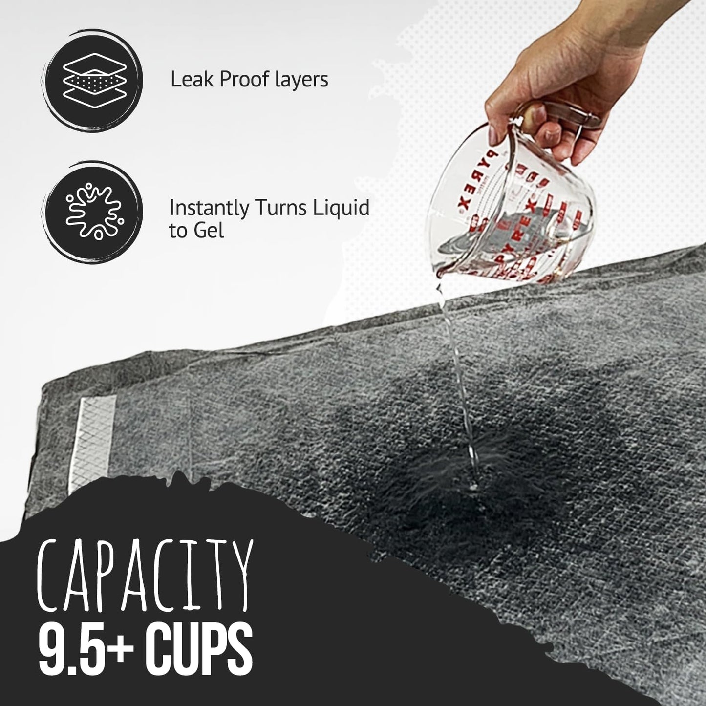 Bulldogology Charcoal XXL Pee Pads for Dogs (30x36) Puppy Pee Pads with Adhesive Sticky Tape - Leak Proof Charcoal Puppy Pads - Ultra Absorbing Charcoal Dog Pads - Activated Carbon Pee Pads (40-Count)