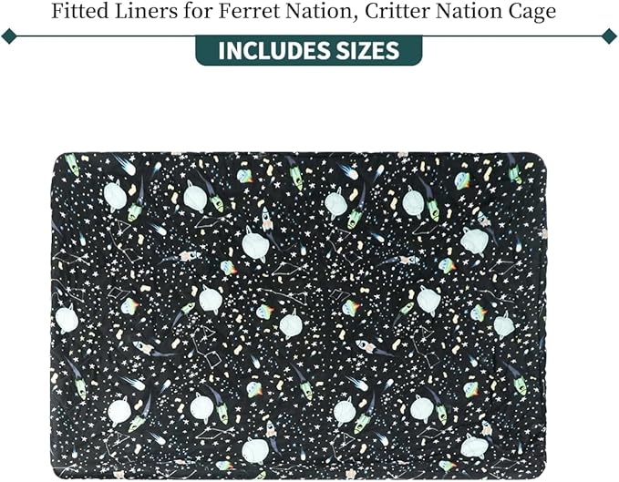 YKD Ferret Cage Liners for Ferret Nation & Critter Nation Cages, Waterproof Chinchilla Cage Accessories, Washable Bedding, for Ferrets, Chinchillas, Rats, Fancy Rat, Small Furry Pet (Shelf Liner)