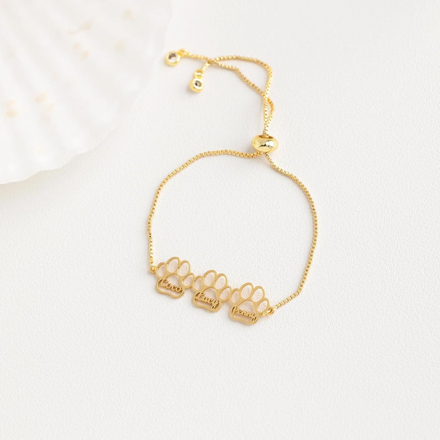 Personalized Pet Name Bracelet Dog/Cat Paw Bracelet Animal Friendly Jewelry Custom Pet Lover Gift Photo Projection Bracelet for Women Mom