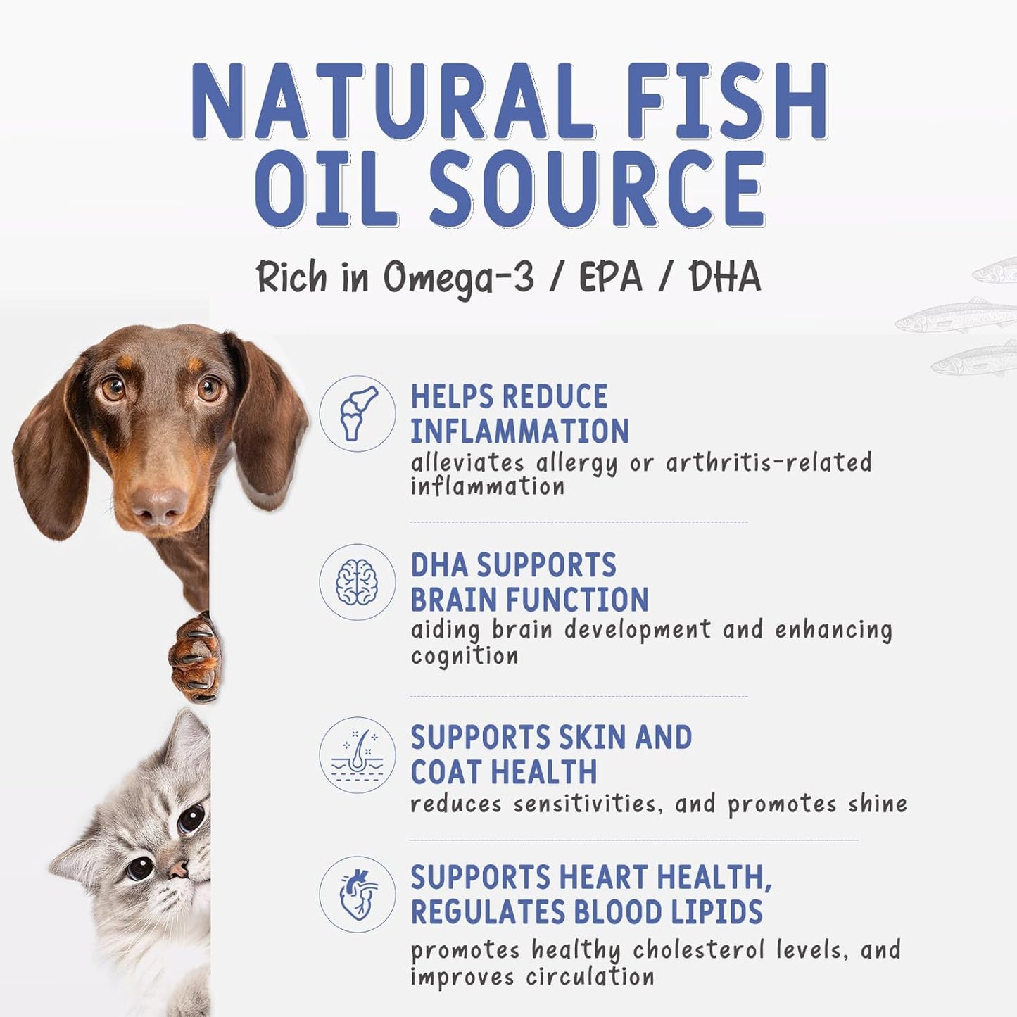 Freeze Dried Capelin Fish Treats for Cats & Dogs, Single Ingredient, Rich in Omega 3 & 6 for Healthy Skin & Coat, Grain Free, 100% Whole Fish, Premium Quality High Protein Training Snacks