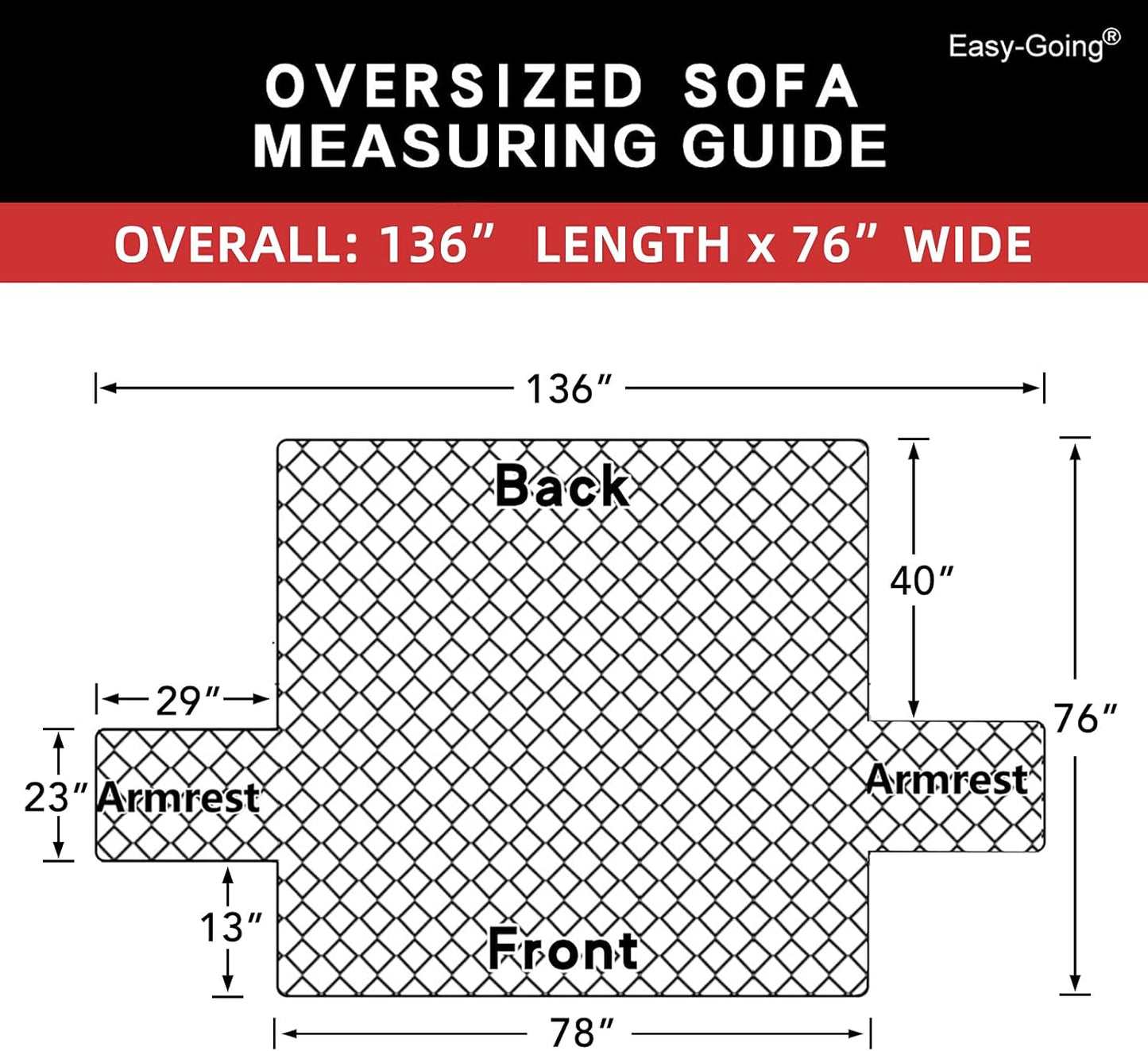 Easy-Going Reversible Oversized Couch Cover for 3 Cushion Couch Sofa Cover for Dogs Water Resistant Furniture Protector Cover with Foam Sticks for Pet (Oversized Sofa, Light Gray/Light Gray)