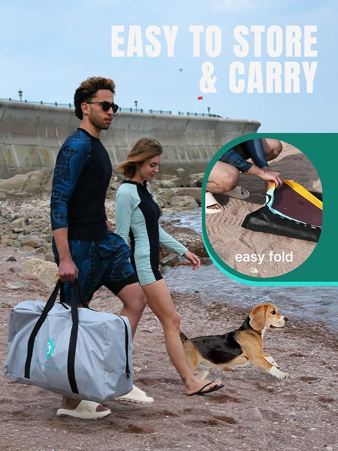 Niphean Dog Pool Ramp(Full-Coverage Non-Slip Deck),Stable Pup Plank with High Weight Capacity,Inflatable Dog Ramp for Pool,Boat,or Lake Use,Safe & Durable Design for Large Pets to Easy Water Access