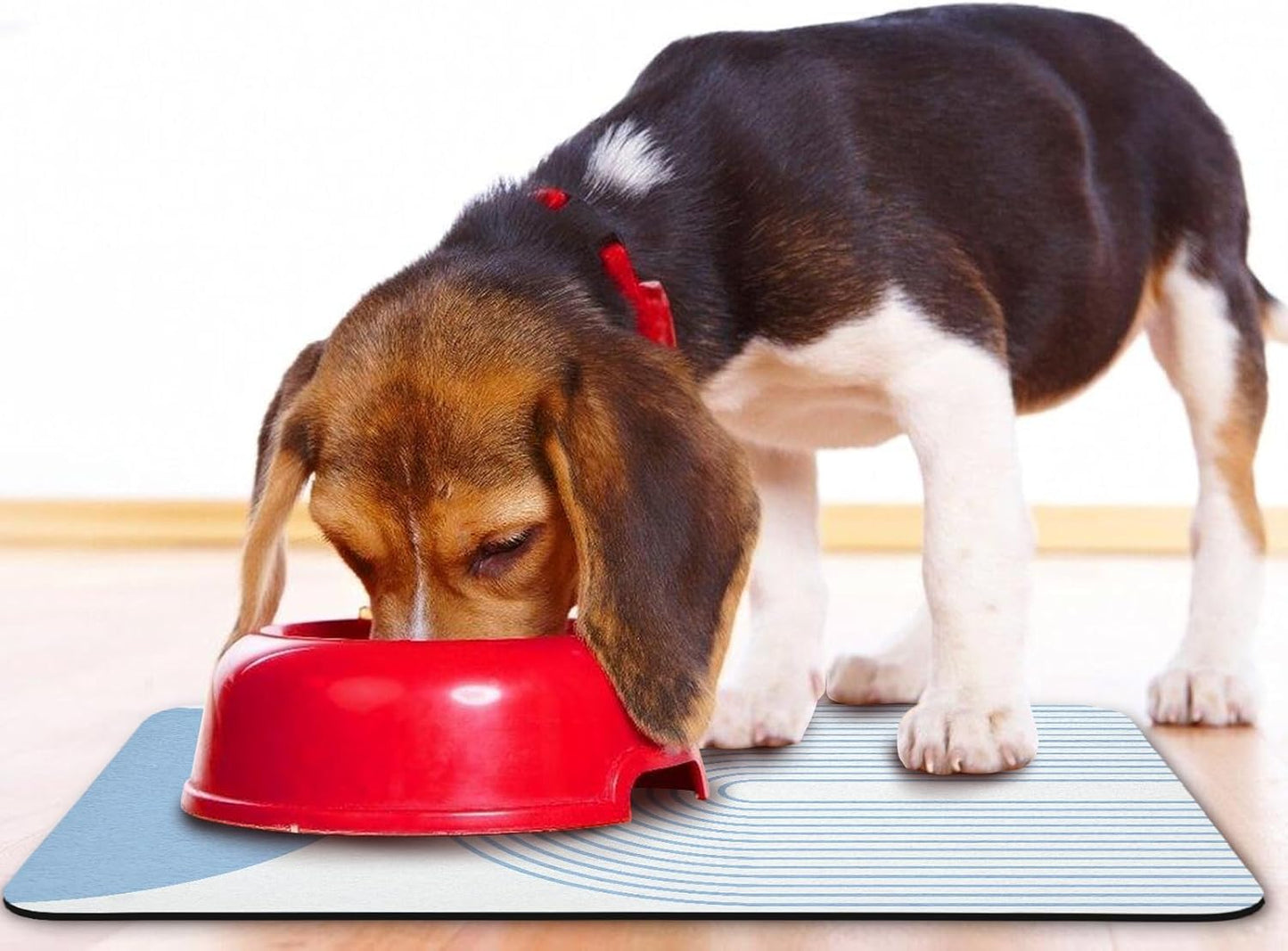 Dog Food Mats for Floors Waterproof, Cat Water Bowl Mats Pet Feeding Absorbent Mat Placemats for Food and Water Blue Bohemia 24 * 32 inch