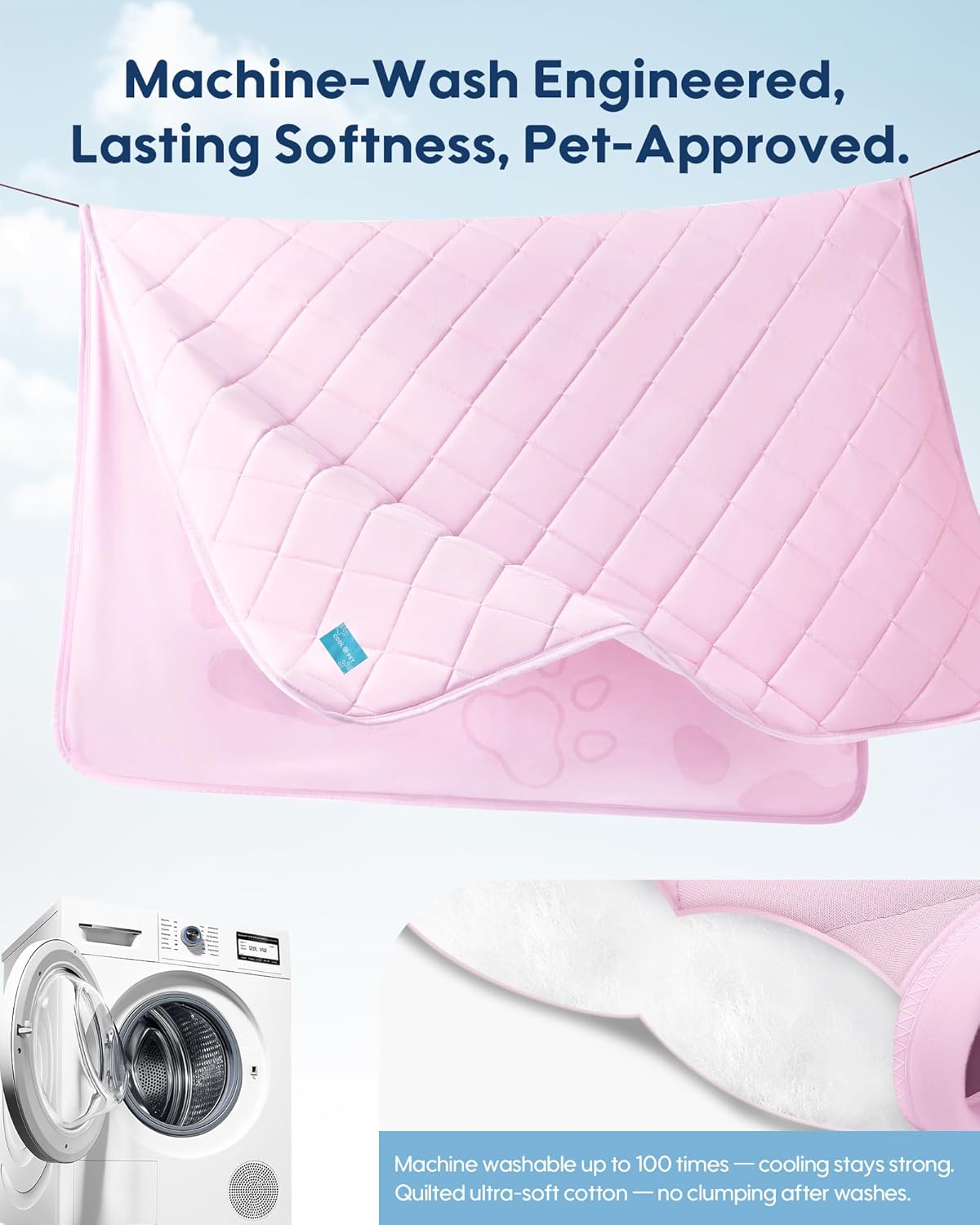 KASBAH Cooling Blanket for Dogs Waterproof Dog Blanket for Couch Bed Car Seat Washable Pet Blankets Reversible Design (Cool,Warm) Q-MAX>0.5 Dog Cooling Mat in 3 Sizes for Small, Medium & Large Dogs