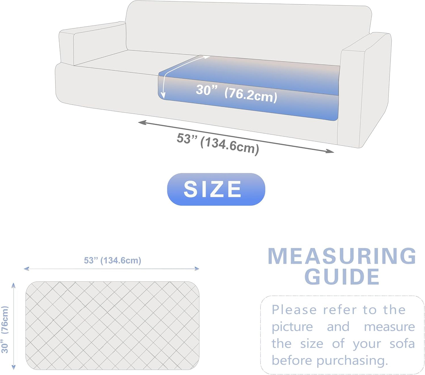 Dogs/Cats Bed Mats, Dog Pad Washable Removable Couch Cover with Anti-Slip Back, Plush Long Fur Mat, Perfect for Small, Medium and Large Dogs.(Noble Gray-Bubble, 30"x53")