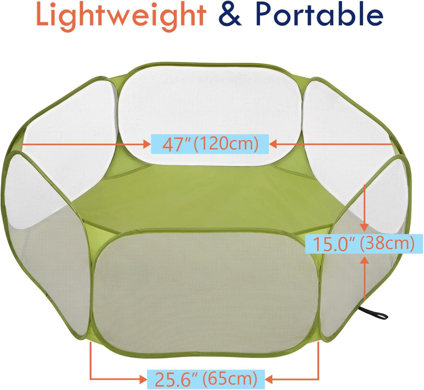 Pawaboo Small Animals Playpen, Waterproof Small Pet Cage Tent with Strong Steel Wire Frame, Portable Outdoor Yard Fence for Chick/Kitten/Puppy/Guinea Pig/Rabbits/Hamster/Chinchillas, Green