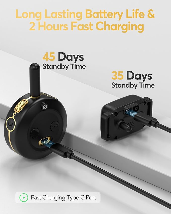 Jugbow Dog Shock Collar - 3/4 Mile Dog Training Collar with Remote for Large Medium Small Dogs, Rechargeable IPX8 Waterproof E-Collar with 3 Training Modes, LED Light & Security Lock (Black)