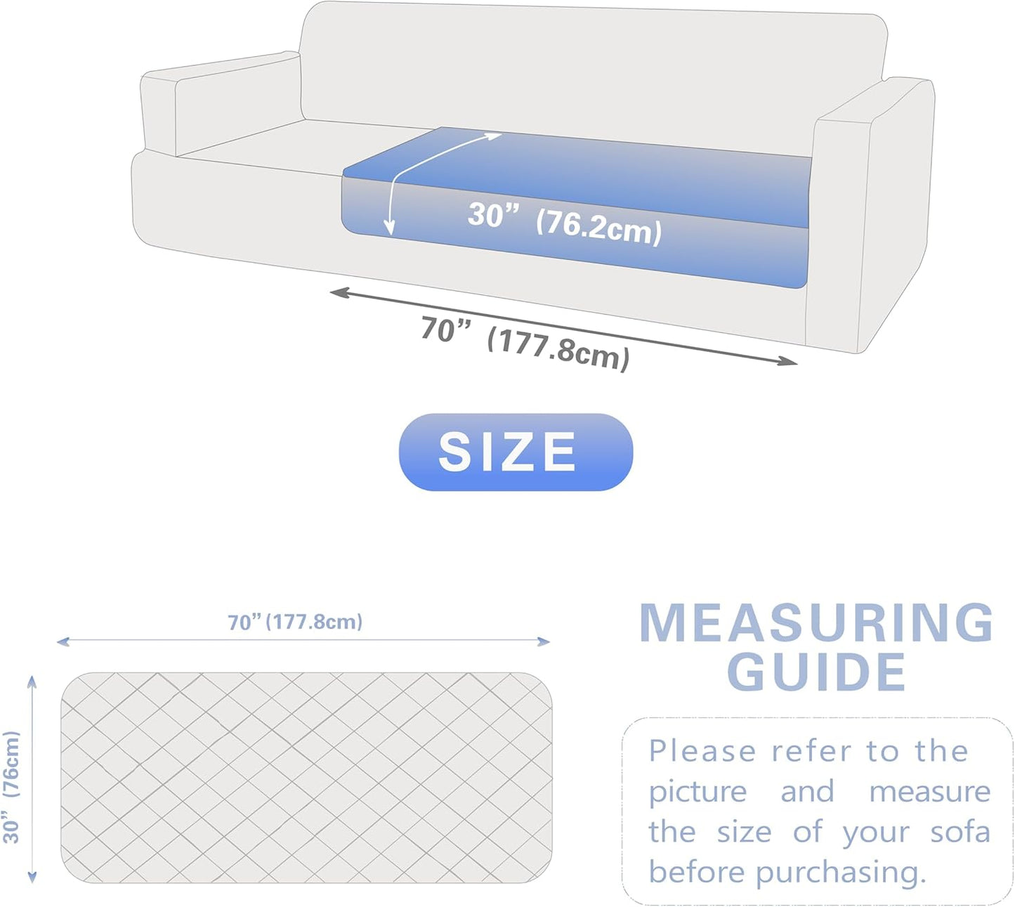 Dogs/Cats Bed Mats, Dog Pad Washable Removable Couch Cover with Anti-Slip Back, Plush Long Fur Mat, Perfect for Small, Medium and Large Dogs.(Navy Blue, 30"x70")