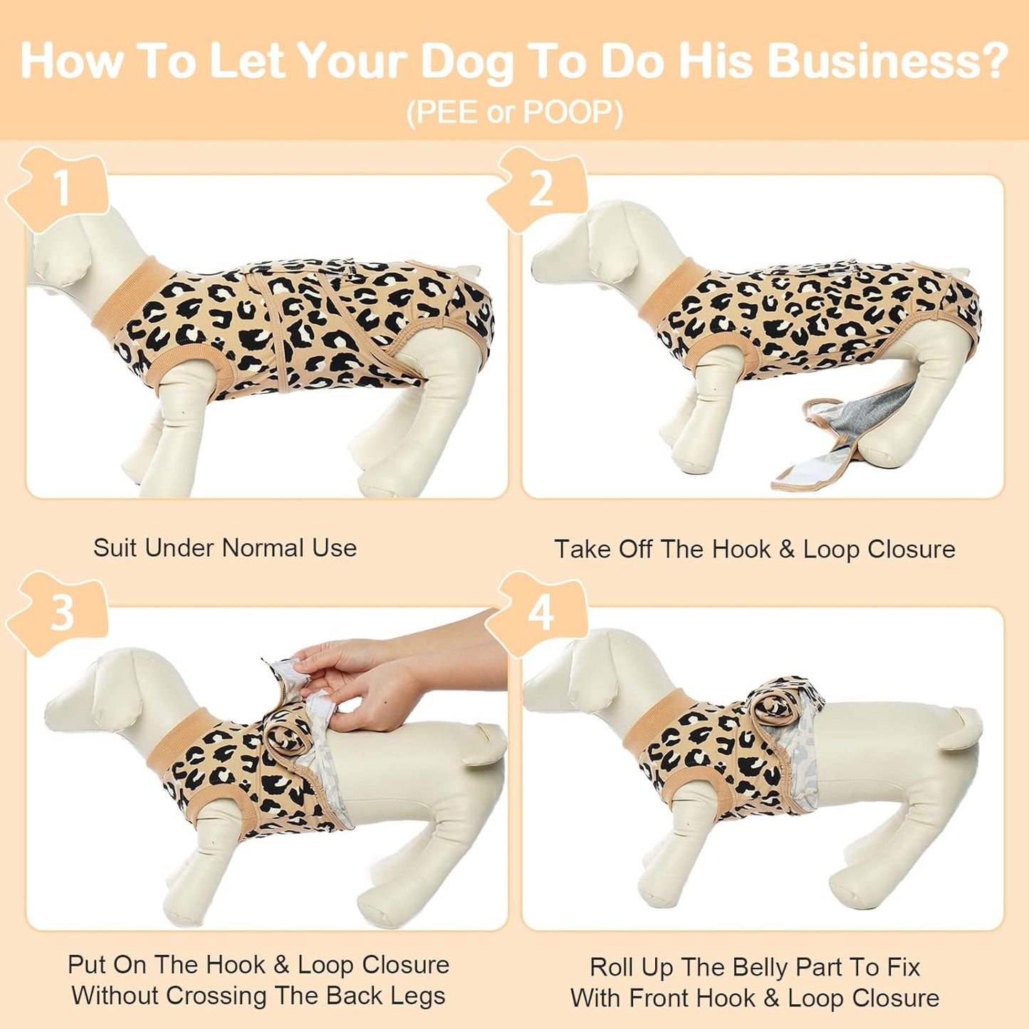 Kuoser Dog Recovery Suit for Dogs After Surgery,Professional Surgical Onesie for Female Male Dogs Spay Neuter,Soft Dog Surgery Suit Bodysuit for Abdominal Wounds Skin Disease,Coffee Leopard L