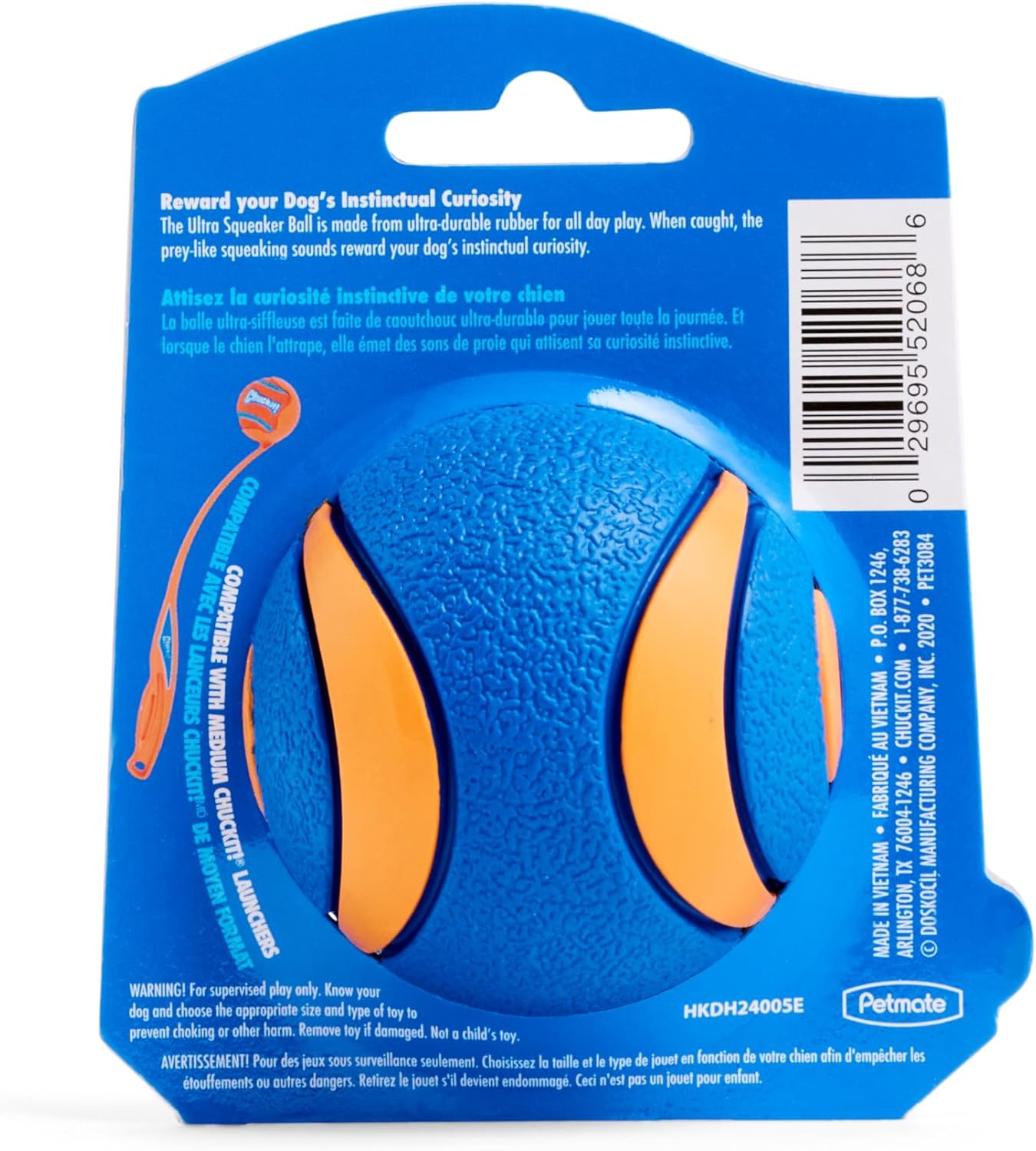 Chuckit! Ultra Squeaker Dog Ball, Fetch Toy, Medium, 1 Pack