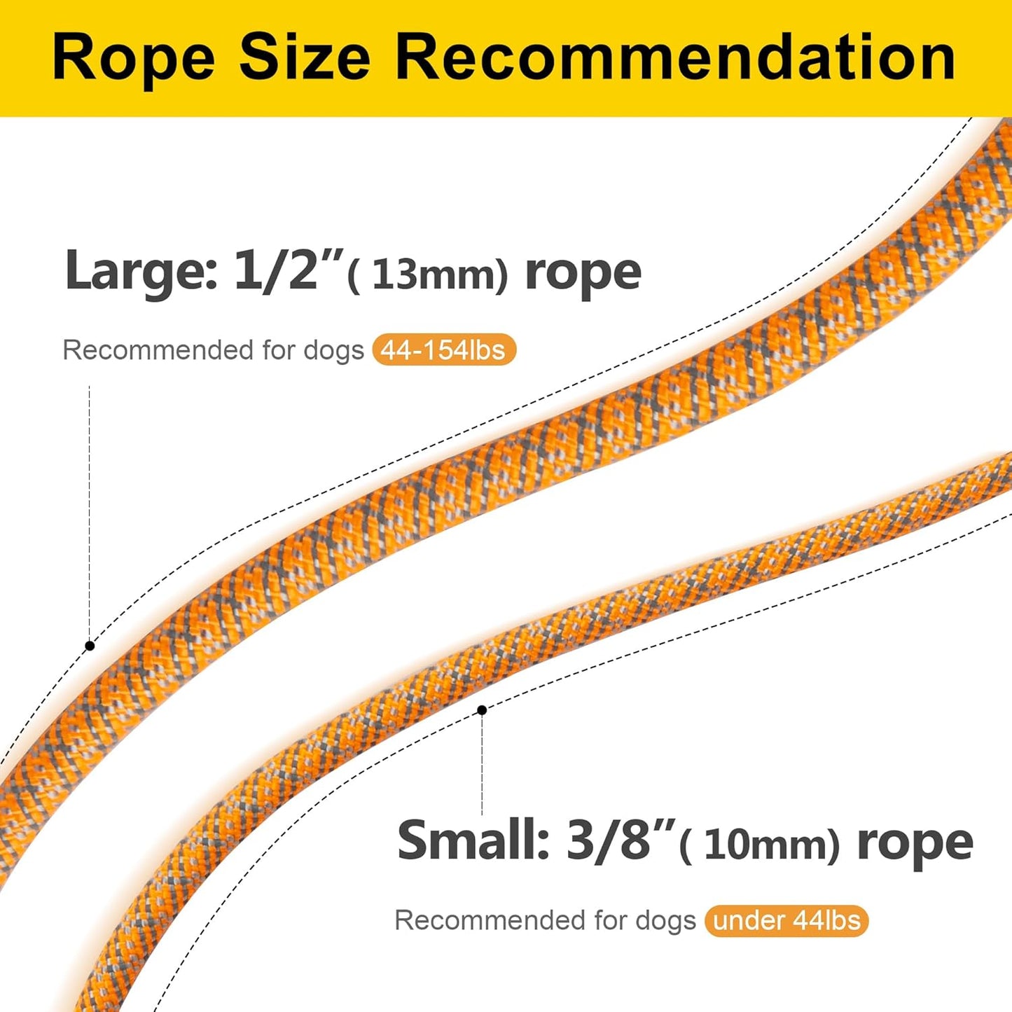 Fida Durable Slip Lead Dog Leash, 6 FT x 3/8" Heavy Duty Dog Loop Leash, Comfortable Strong Rope Slip Leash for Small Dogs and Puppies, No Pull Pet Training Leash with Highly Reflective (3/8", Orange)