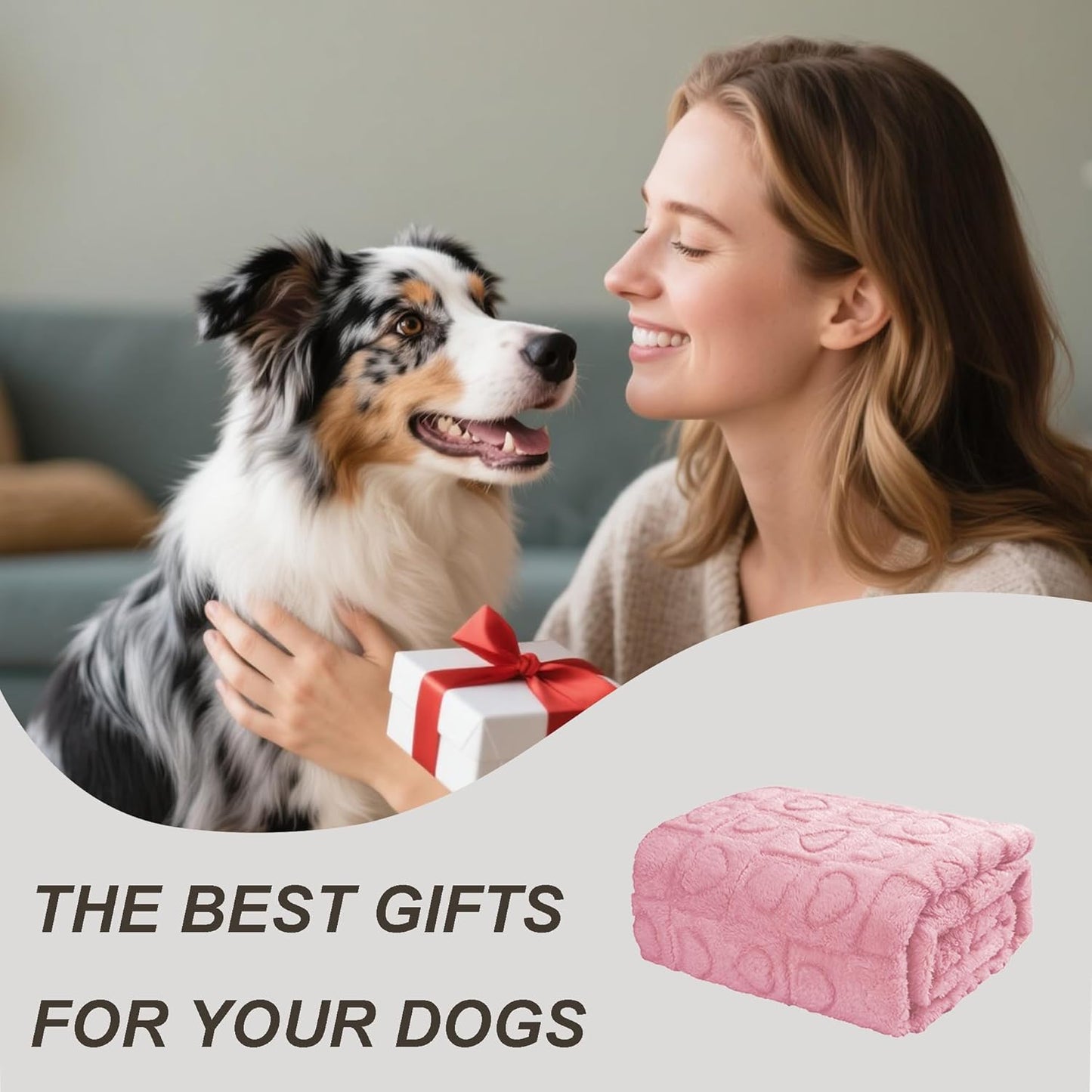 gogobunny Calming Plush Dog Cat Blanket 300GSM Coral Fleece, Ultra-Soft Machine Washable Pet Bedding for Small Medium Dogs Cats Puppies Kittens (Pink, 25x35)