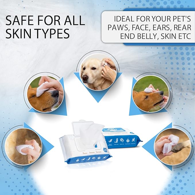 Dog Wipes for Dogs Cats, 600 Count All Purpose Cleaning Pet Wipes, Dog Ear Wipes, Quick Easy Grooming for Bums, Body, Paws, Eyes, for A Easy & Speedy Freshen-Up, 6 Travel Pack of 600 Wipes