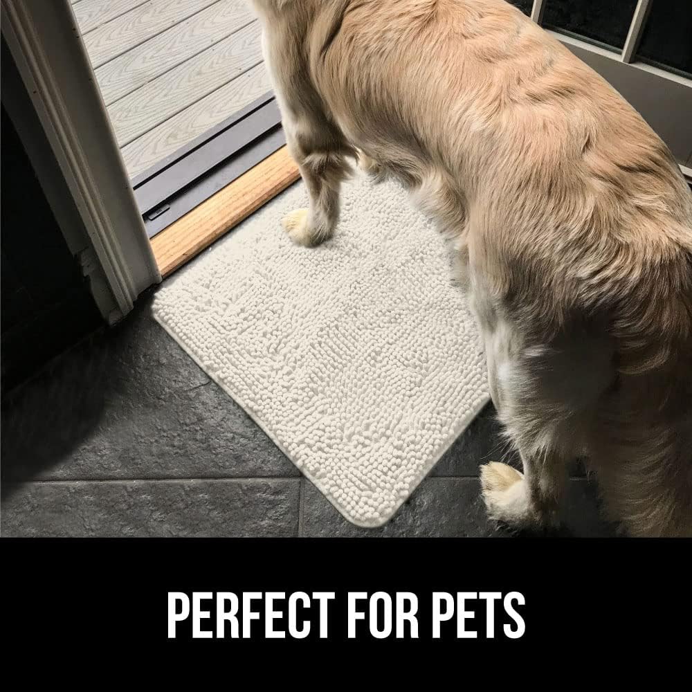 GORILLA GRIP Dog Doormat, Absorbent Doormats for Muddy Dogs Paws, 48x30 Machine Washable Soakstopper Rugs, Cleaner Floors, US Designed Pet Bed Door Mat, Indoor Entrance Pets Rug, Cream