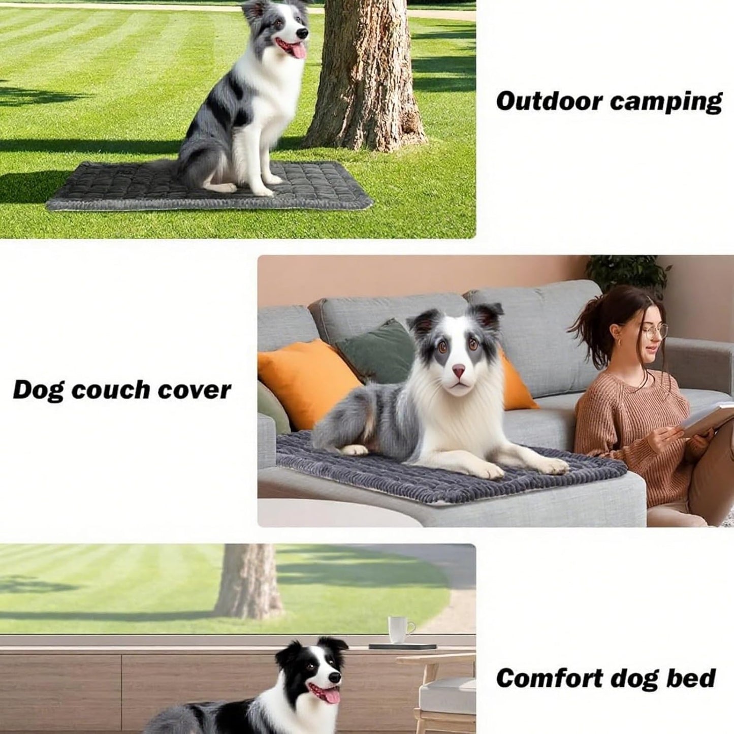 Car Backseat Dog Bed, car Backseat pet Cover, Non-Slip Travel pet mat. Lightweight and Portable, Soft, Durable, and Easy to Clean. Suitable for SUVs, Trucks, and Cars Backseat Extender (23.5" x 51").