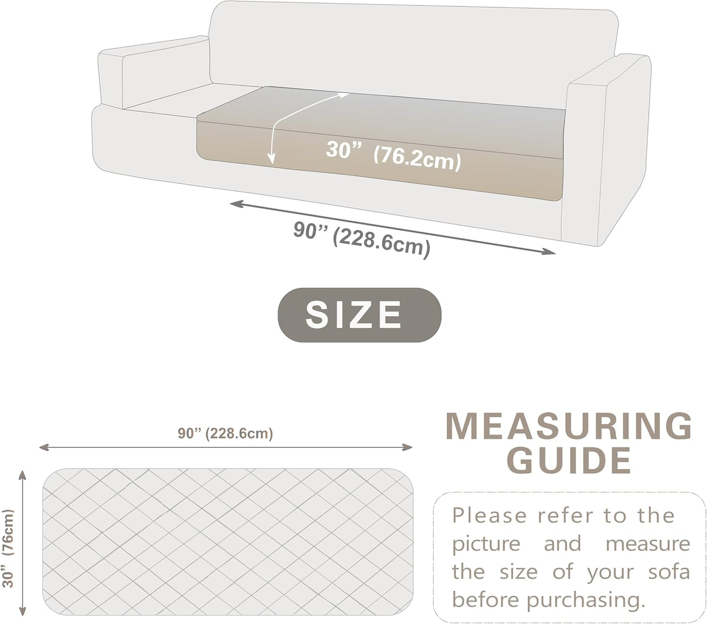 Dogs/Cats Bed Mats, Dog Pad Washable Removable Couch Cover with Anti-Slip Back, Plush Long Fur Mat, Perfect for Small, Medium and Large Dogs.(White-Bubble, 30"x90")