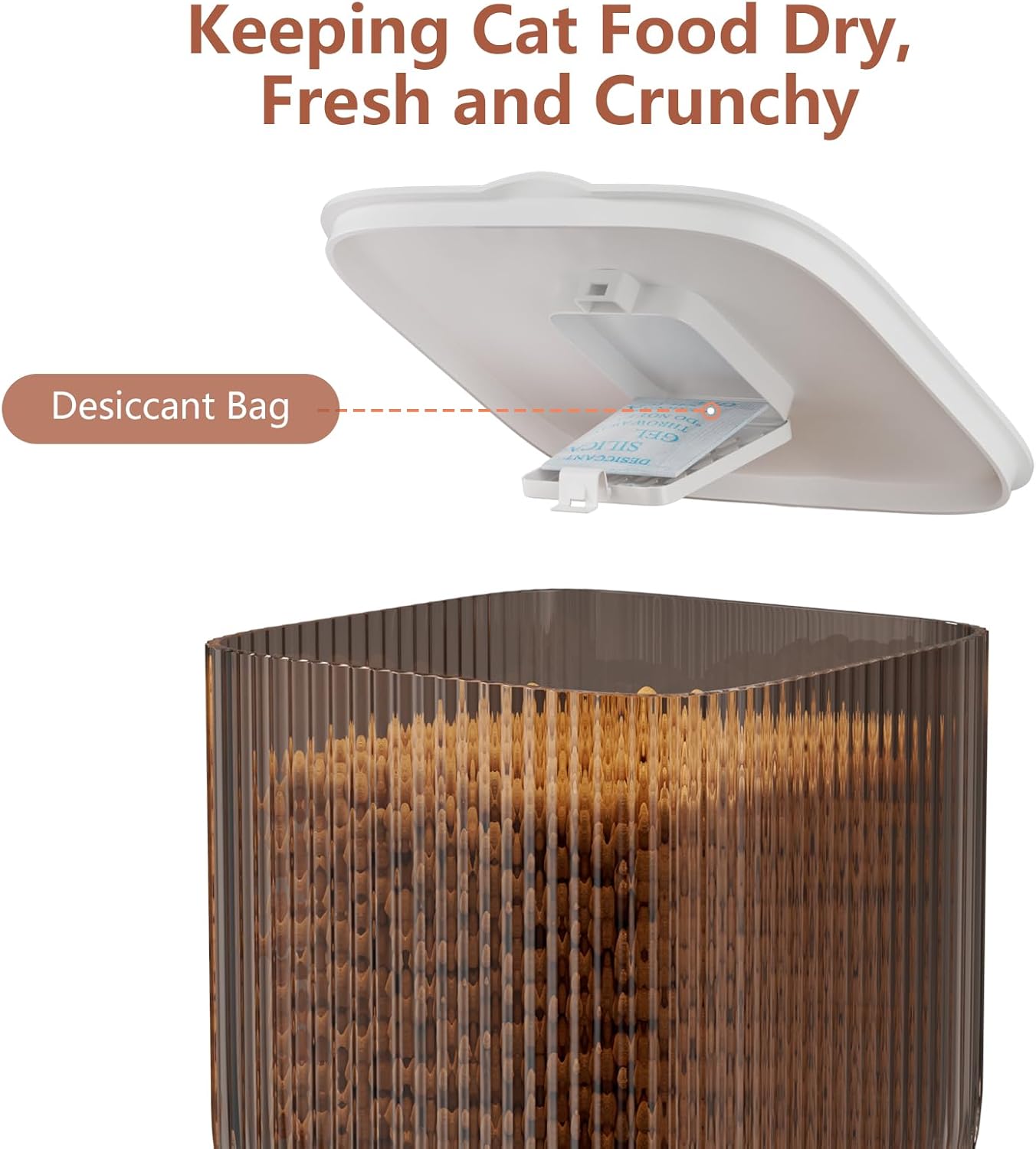 Cat Feeder Automatic, 2.4G WiFi Automatic Dog Feeder with Remote Feeding Cat Food Dispenser for 2 Cats, 5L Pets Timed Automatic Feeders with Dual Power Supply