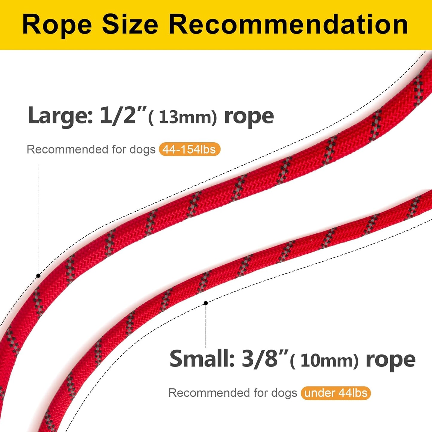 Fida Durable Slip Lead Dog Leash, 6 FT x 3/8" Heavy Duty Comfortable Strong Rope Slip Lead for Small Dogs and Puppies, No Pull Pet Training Leash with Highly Reflective (3/8", Red)