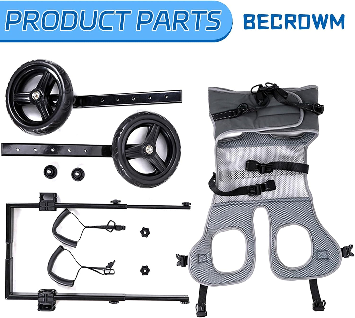 Dog Wheelchair for Back Legs, Light Weight Dog&Cat&Pets Wheelchair Cart with Disabled Hind Legs Walking, Adjustable Doggy Wheelchair Cart with Wheels for Back Legs