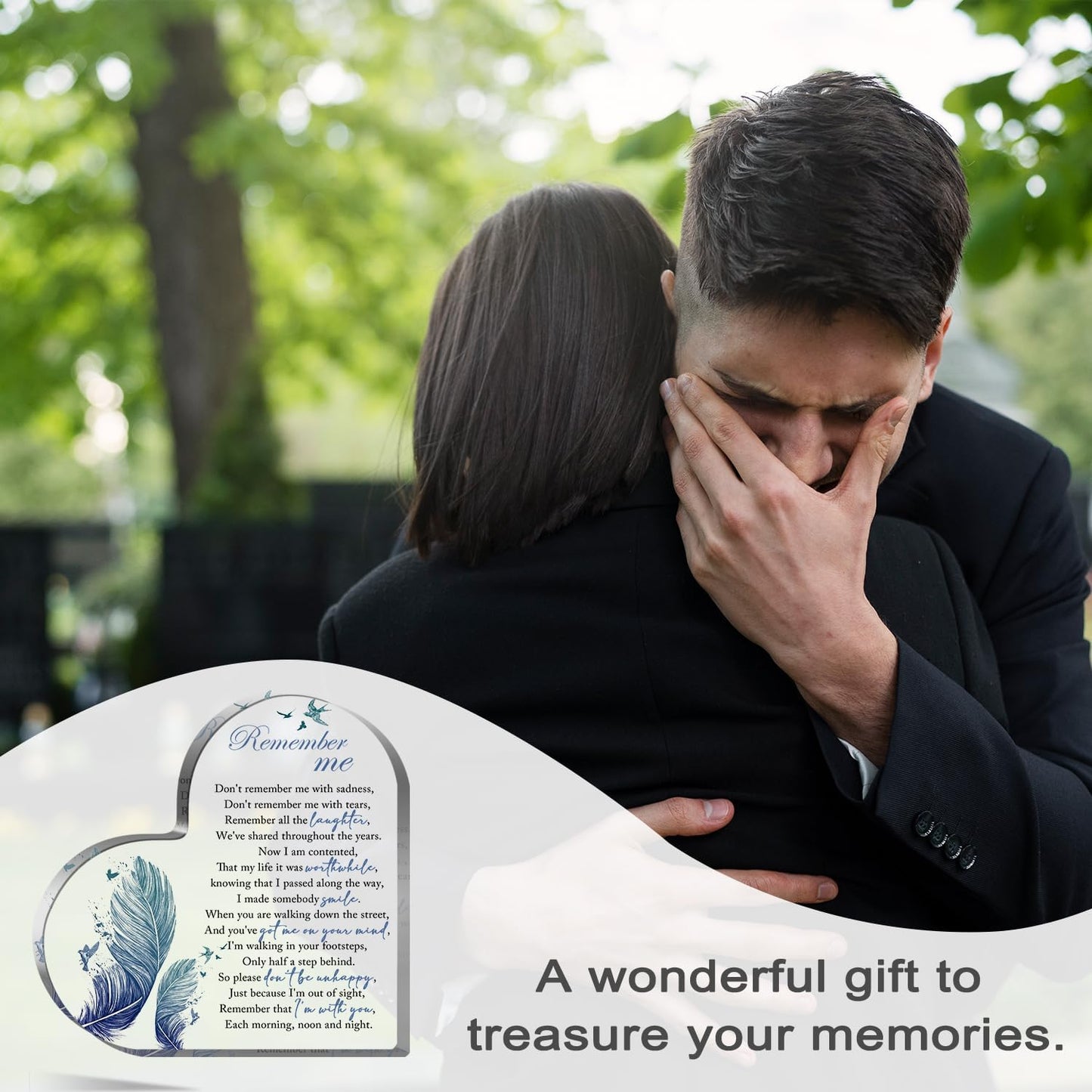 Sympathy Gift, Loss of Loved One Loss of Family Member Condolence Gifts, Condolence Gift for Loss of Loved One, Sentimental Gifts for Home, Bereavement Gift Acrylic Heart Sympathy Memorial Remember Me