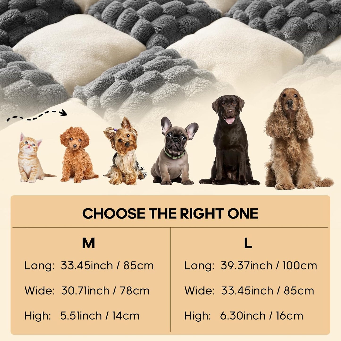 Dog Couch Bed, Thick Flannel Dog Couch Cover Protector, Washable Pet Couch Covers for Sofa, Non-Slip Couch Covers for Dogs, Pet Bed Mat for Couch (BuleGrey&White, L-39.37 x 33.45 inch)