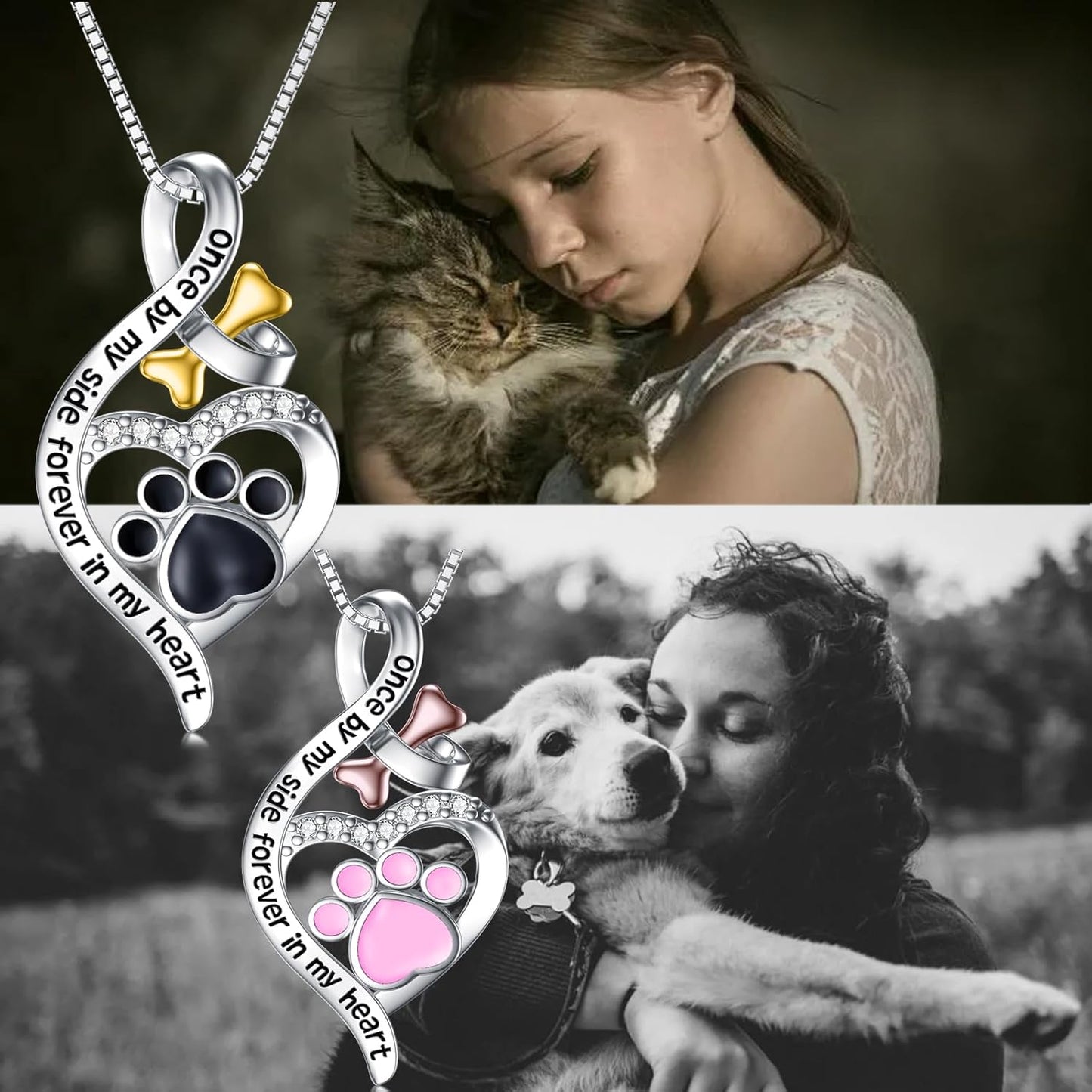 Sterling Silver Pet Urn Necklace for Ashes - Memorial Keepsake for Dog, Cat Pet