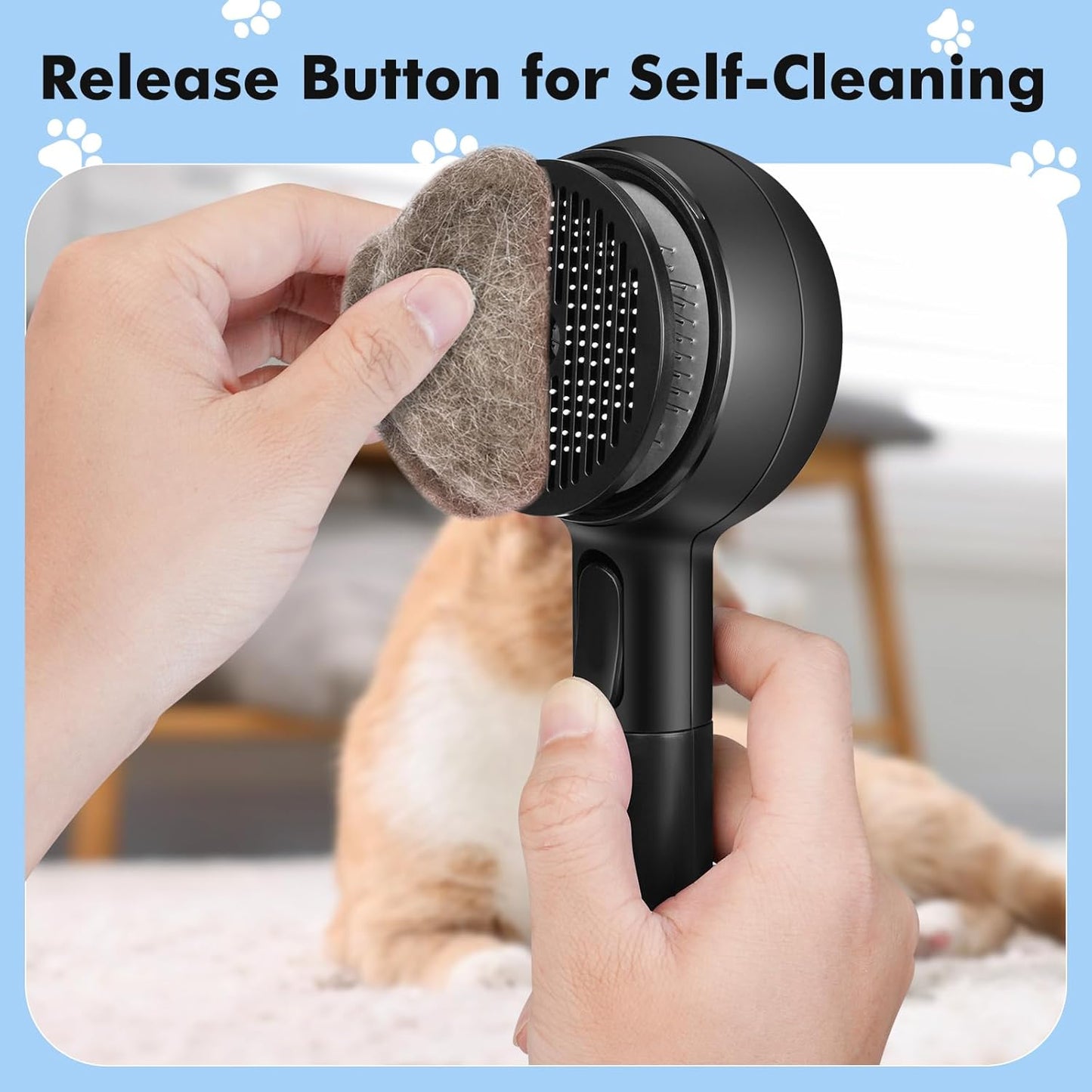 Cat Steam Brush with 2 Steam Modes for Cats Dogs Shedding, Low Noise Pet Hair Brush with One Release Button Cool Mist for Indoor Cats