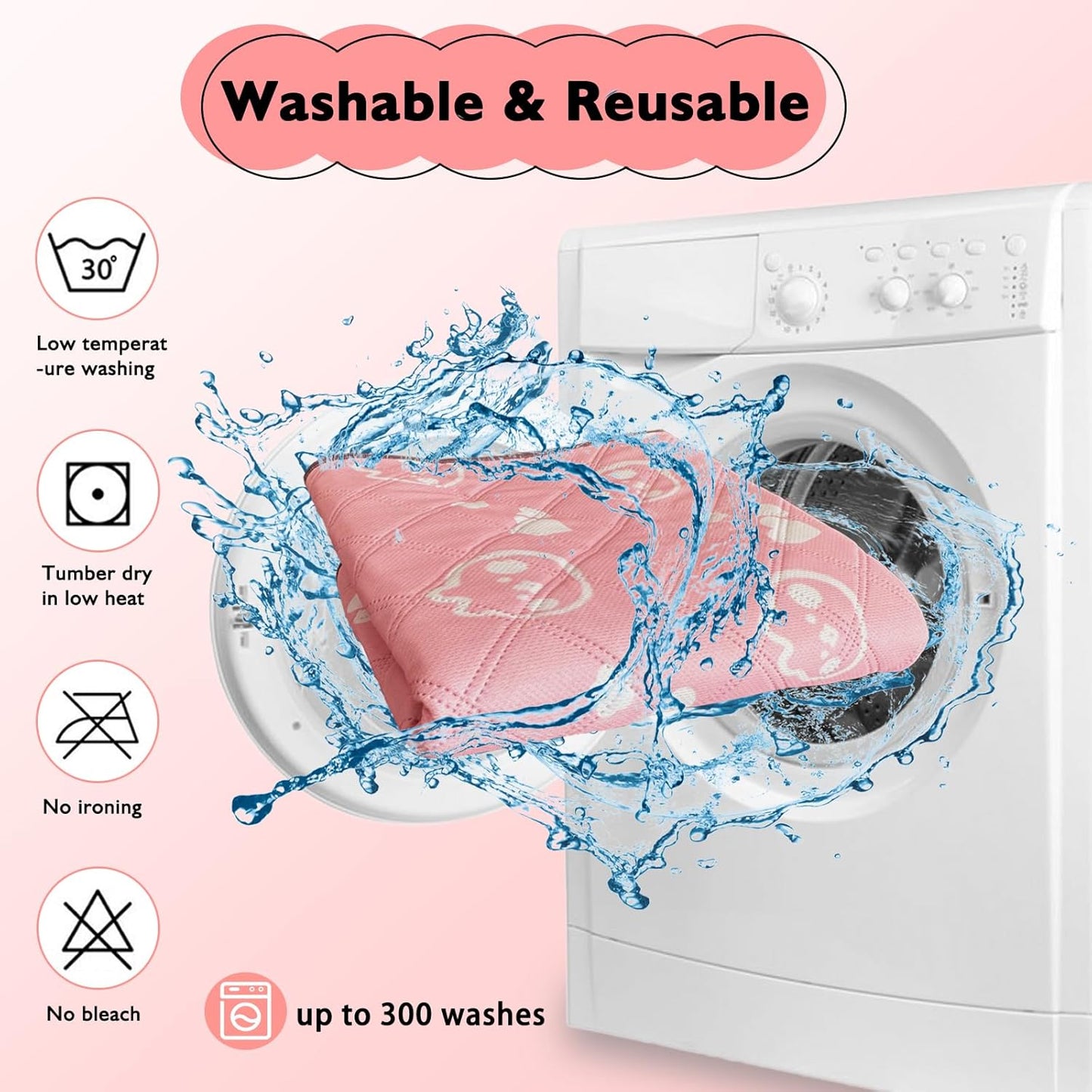 2 Pack Guinea Pig Bedding - Washable Guinea Pig Cage Liners, Waterproof Reusable & Anti Slip Pee Pads Super Absorbent Mats for Small Animals Pet Rabbit Bunny Hamster Rat (Pink, 42 x 28 Inch)