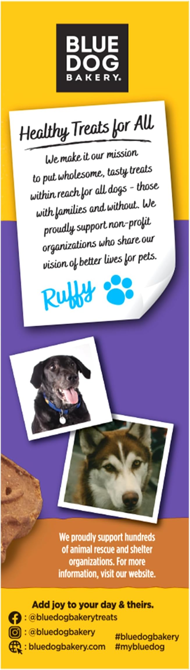 Blue Dog Bakery More Crunch Biscuits | Large, Crunchy Peanut Butter Flavor Treat | Natural Healthy Dog Treats - 18 oz (Pack of 6)