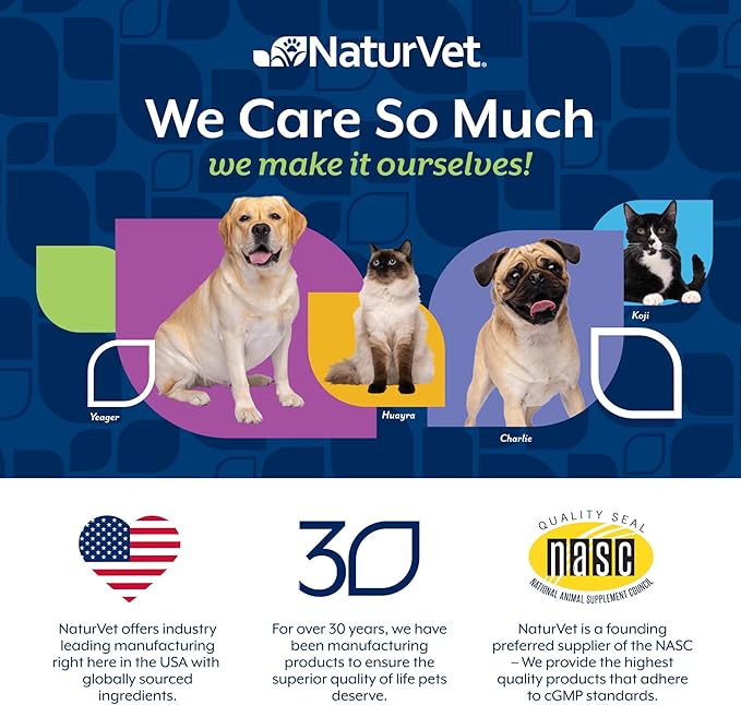 NaturVet All-in-One Dog Supplement - for Joint Support, Digestion, Skin, Coat Care – Dog Multivitamins with Minerals, Omega-3, 6, 9 – Wheat-Free Vitamins for Dogs – 13-Ounce Powder