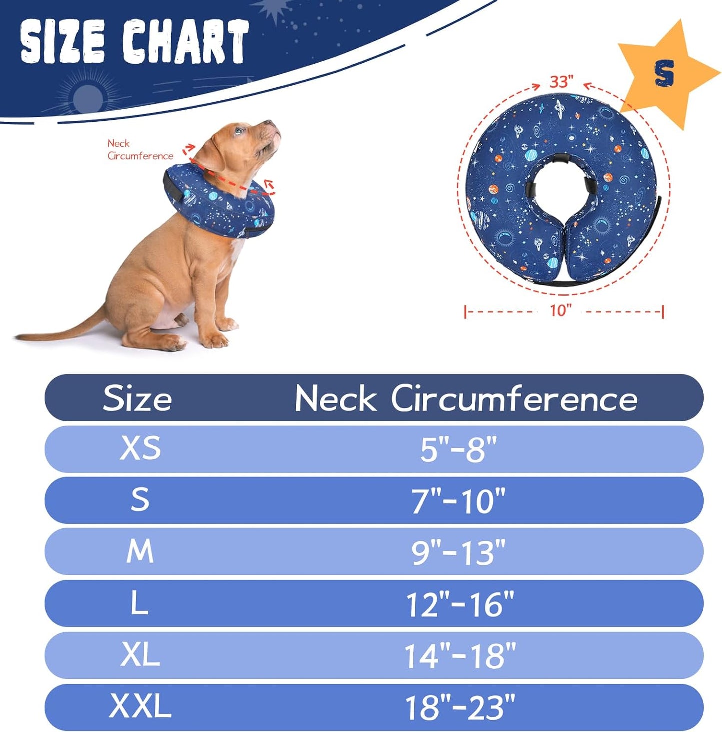 Inflatable Dog Cone Collar for After Surgery, Doggie Donut Collar After Surgery, Soft Dog Cone for Small Medium Large Dogs to Stop Licking