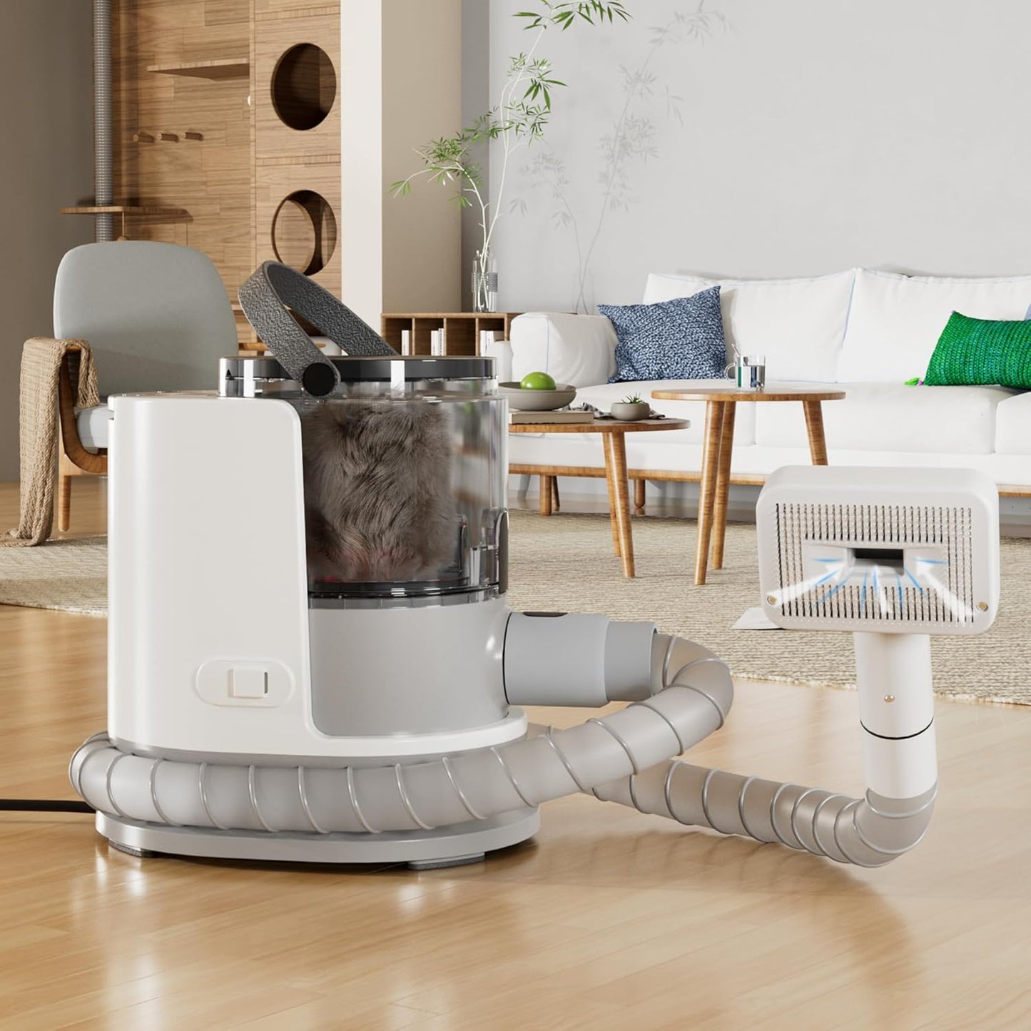 FOTING 5-in-1 Dog Grooming Vacuum, 12000Pa Dog Clippers & Shedding Brush Grooming Cleaning Tools Pet Grooming Vacuum, 2 Suction Levels