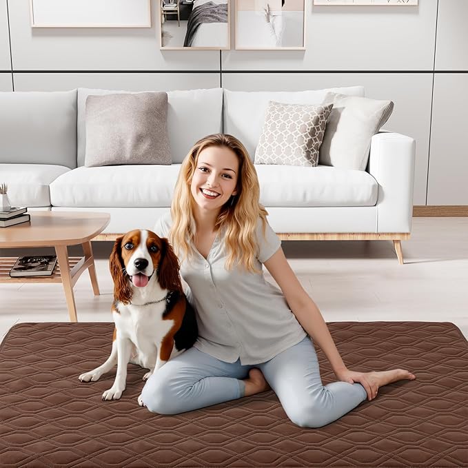 Smiry Waterproof Dog Blanket, 52x82 Inch Soft Pet Bed Cover Reversible, Washable Sofa Couch Furniture Protector for Small Medium Large Dog Puppy Cat, Brown/Chocolate