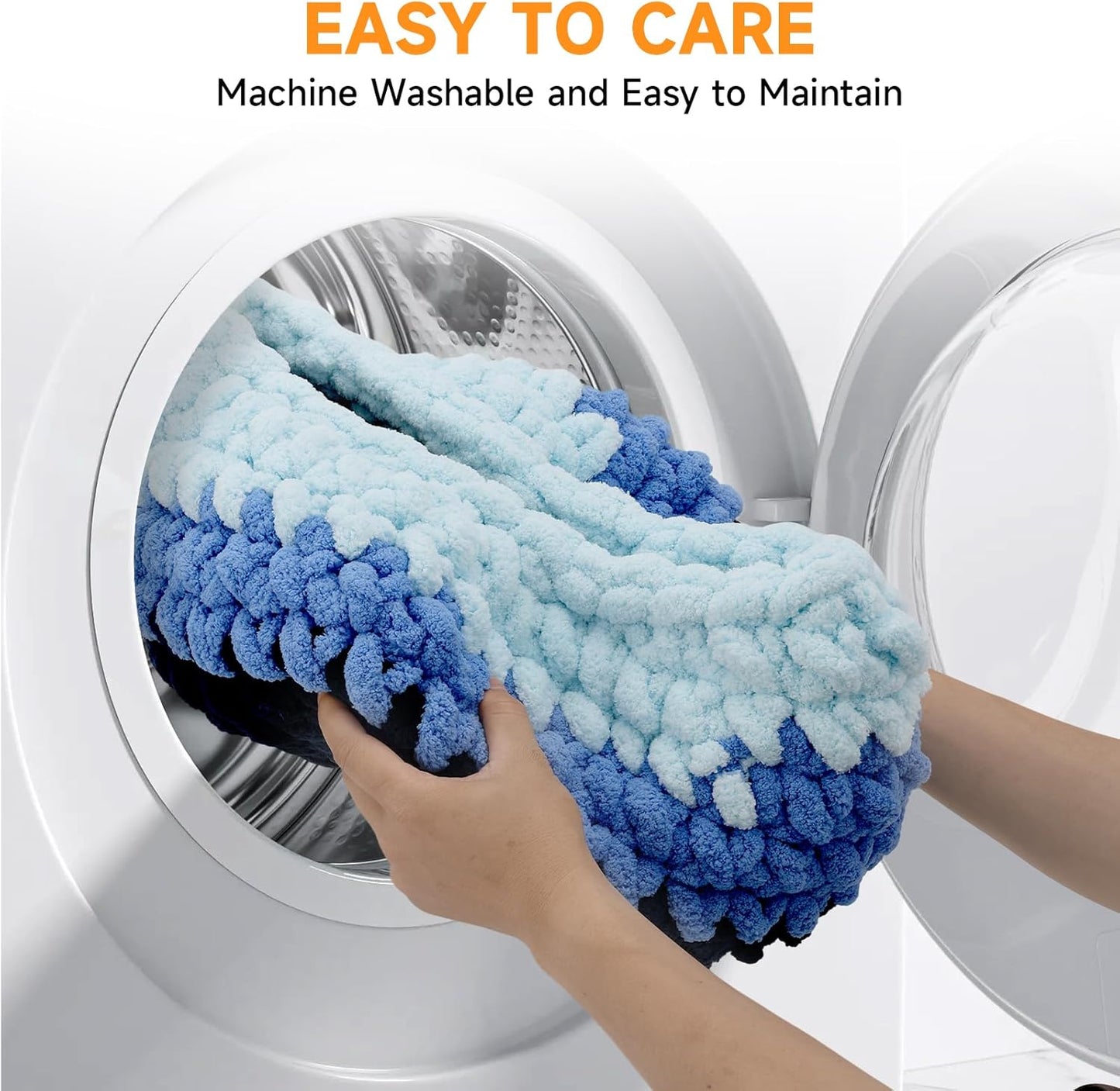 Ombre Gradient Round Cat Bed for Indoor Cats, Chunky Knit Washable & Plush Pet Bed, Cozy Nest with Non-Slip Bottom for Small Medium Cats