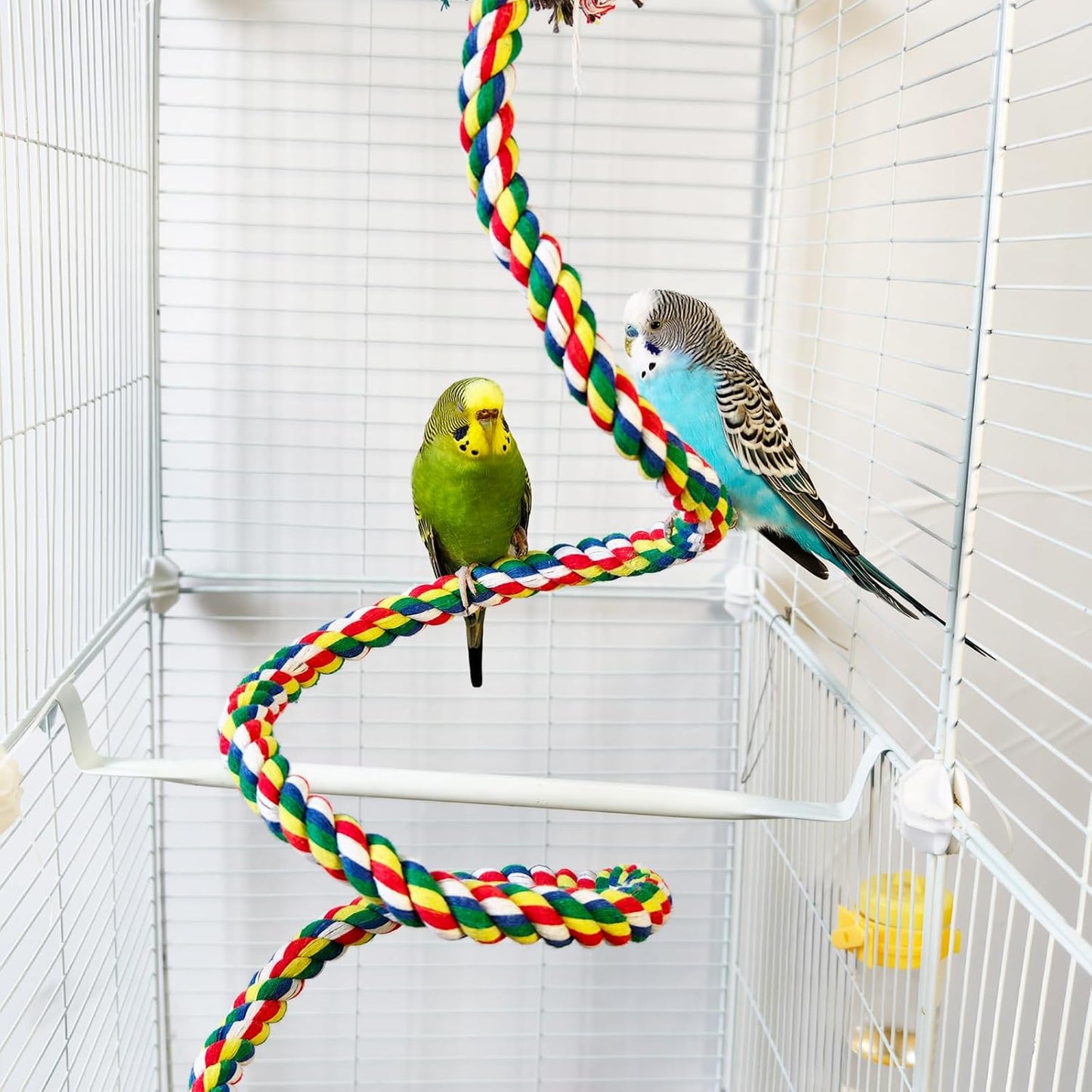 Bird Perch,Bird Rope Perch & Birds Swing Set,Bird perches for cage,Rope Perch for Conures,Parrots,Cockatiel,Lovebird,Budgerigar,Parakeet perches for cage