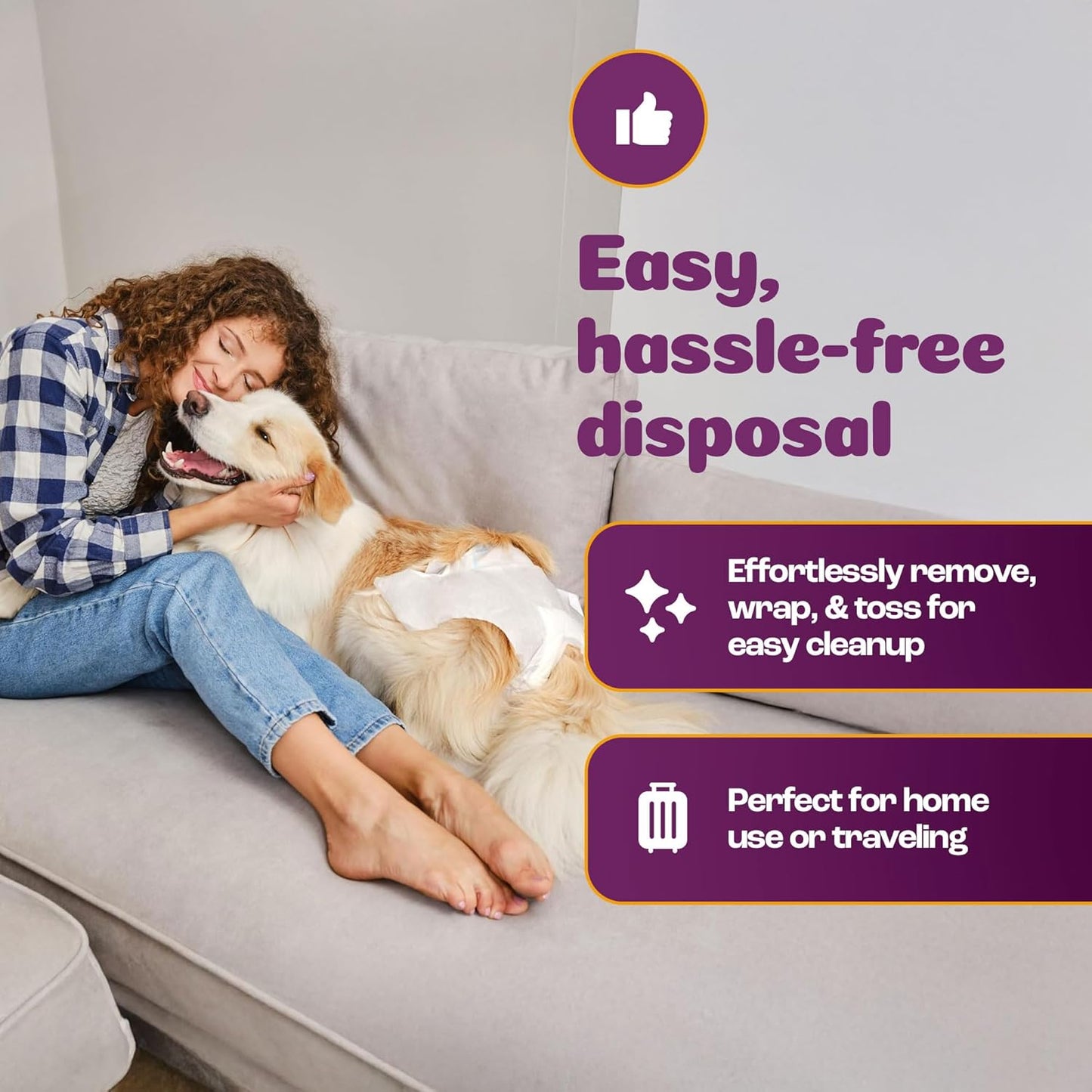 Inspire Pet Care Dog Diapers Female Dogs | Bulk Value Doggie Incontinence, Accidents, for Heat, Pee or Period and Housebreaking (X-Large (28 Count))