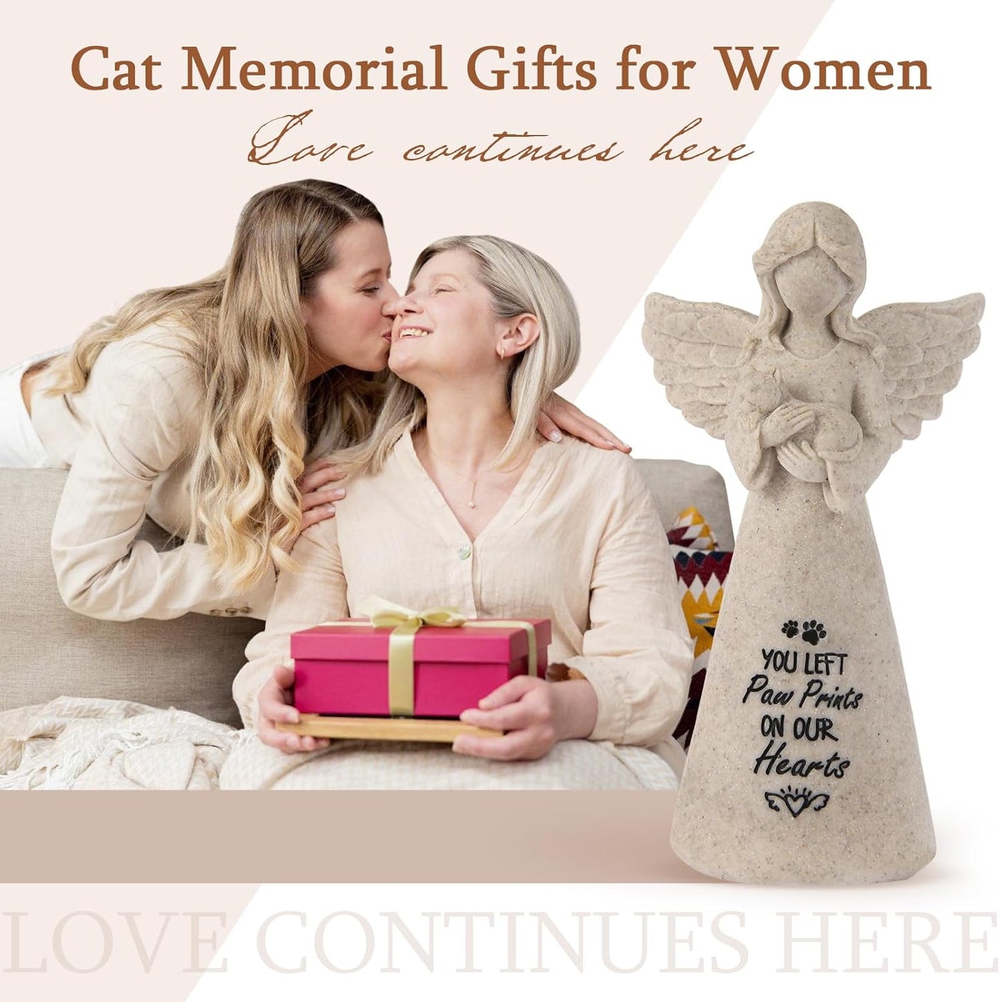 Cat Memorial Gifts for Loss of Cat - Sympathy Gift for Cat Lovers, Pet Memorial Keepsake for Grieving Cat Owners, Remembrance Gifts for Loss of Pet (Granite Cat)