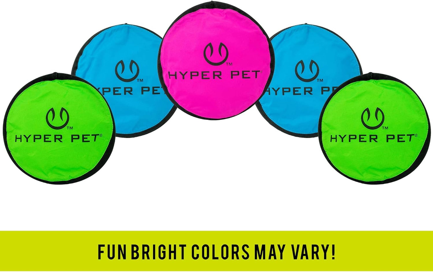 Hyper Pet Flippy Flopper 9" Flying Disc Soft Dog Toy, Floats in Water & Safe on Teeth, for All Breeds, Pack of 5 (Colors May Vary)