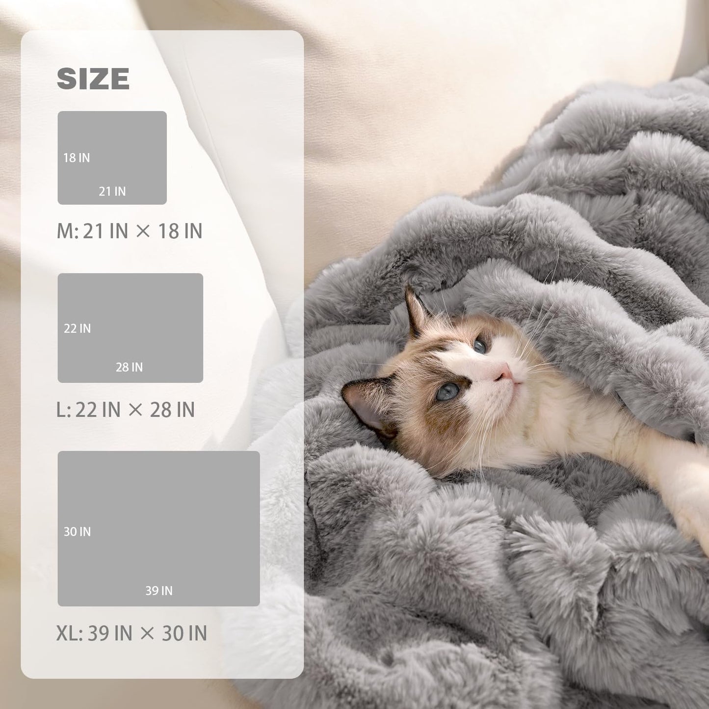 Dog Blanket Ultra Soft Fuzzy Faux Fur Cat Blankets for Indoor Cats Ultra Soft Plush Faux Fur Machine Washable Reversible Pet Throw Protector for Couch Furniture 39"X 30" Grey