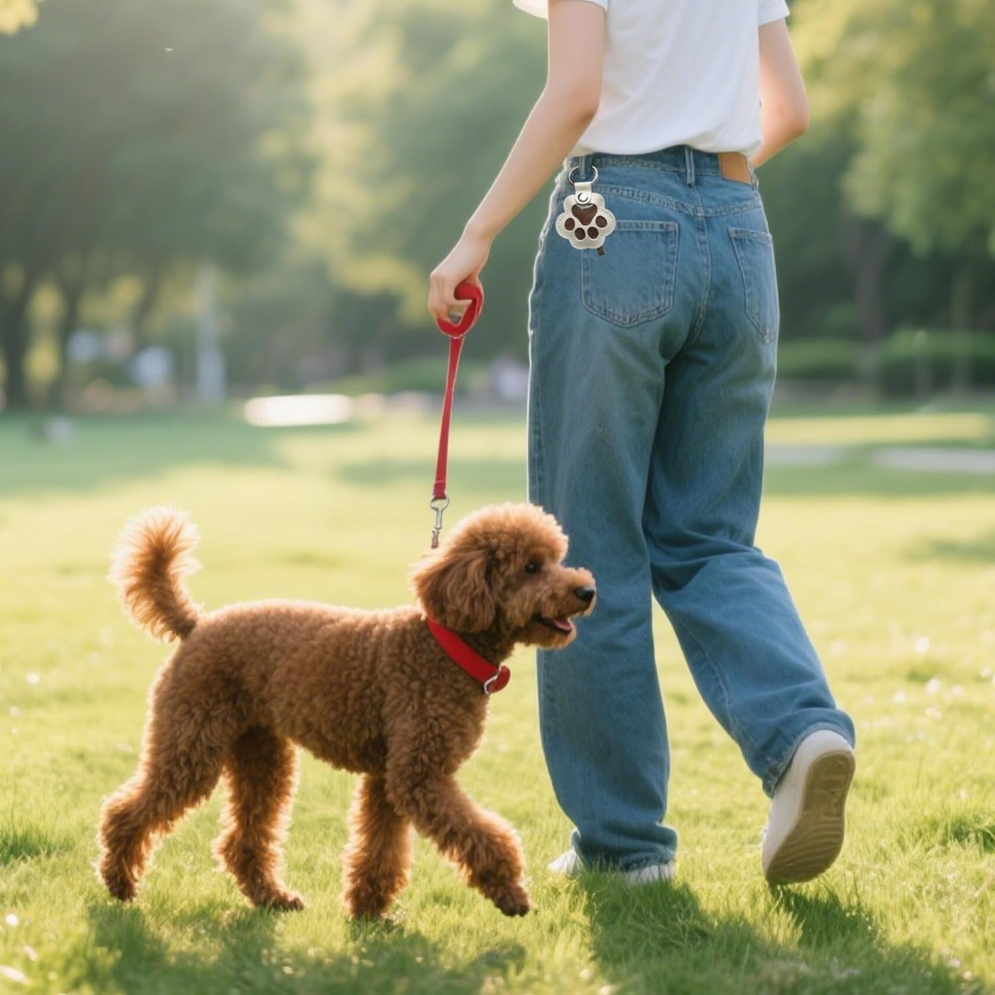 dog fur keepsake keychain cute pet paw shaped leather keychain for dog&cat hair keepsake