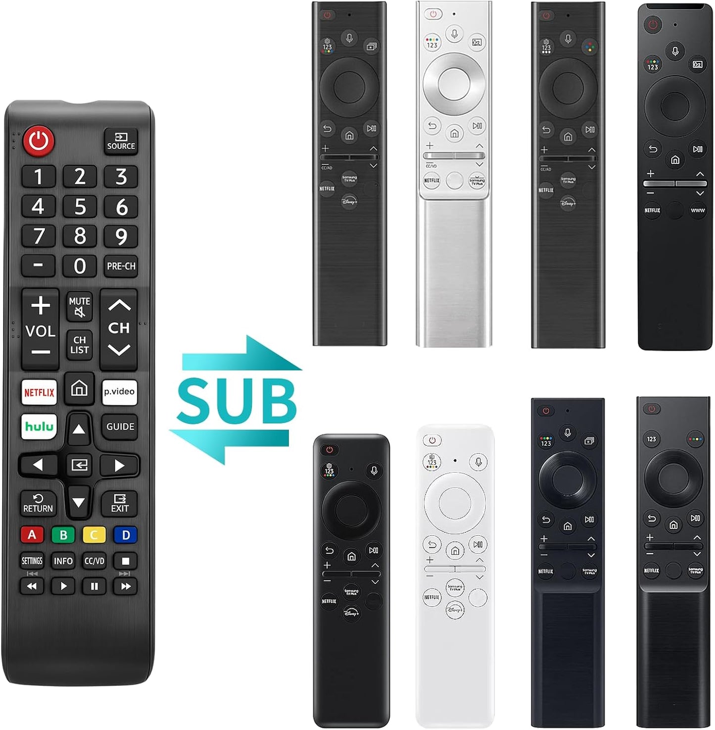 for Samsung-Smart -TV-Remote-Control-Replacement,Universal for All Samsung Frame Curved QLED TVs
