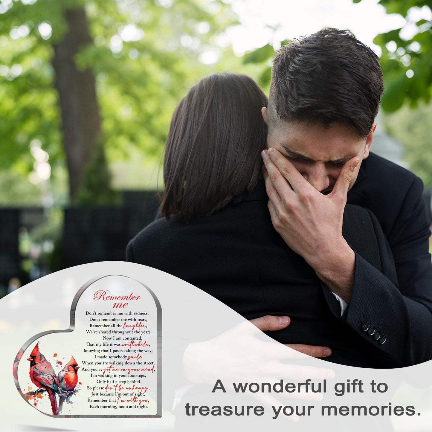 Sympathy Gifts, Memorial Gift Bereavement Gift Condolences Gift Sympathy Table Decorations Loss of Loved One, Bereavement Gift Acrylic Heart Sympathy Memorial Remember Me, Sentimental Gifts for Home