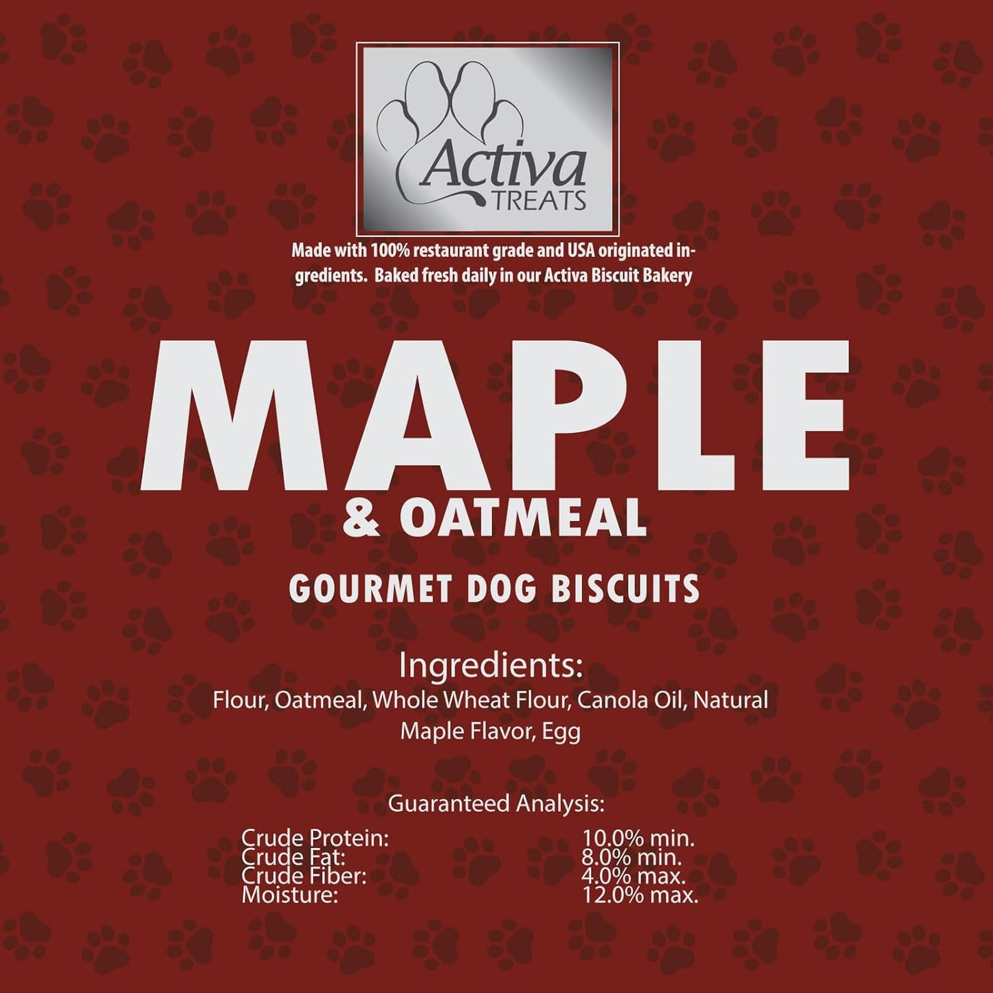 Activa 2lb Maple Gourmet Dog Biscuits | Crunchy Dog Treats