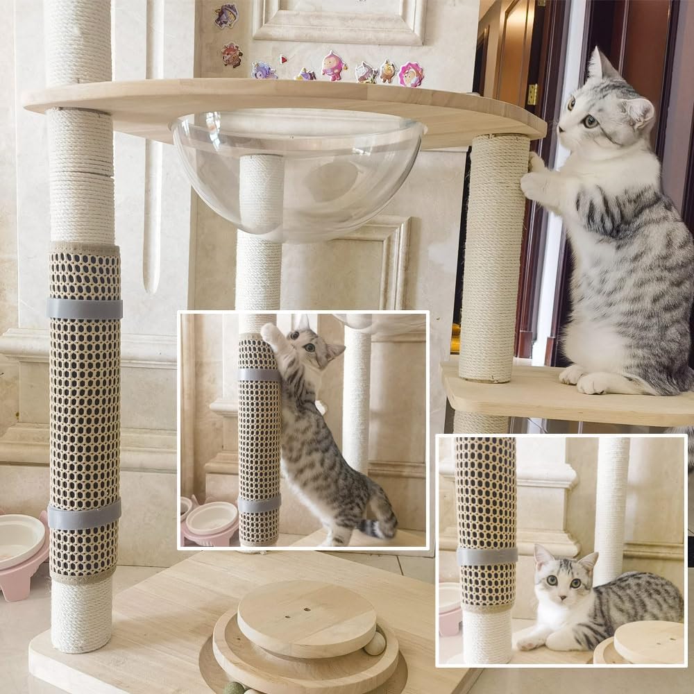 Cat Nail File Scratcher, Cat Scratch Pad Wrapped Around a Cat Scratching Post, Nail File for Cats with 80 Aluminum Oxide Grit, Cat Nail File Can Help to Trim Your Cat's Nails and Protect Scratch Post