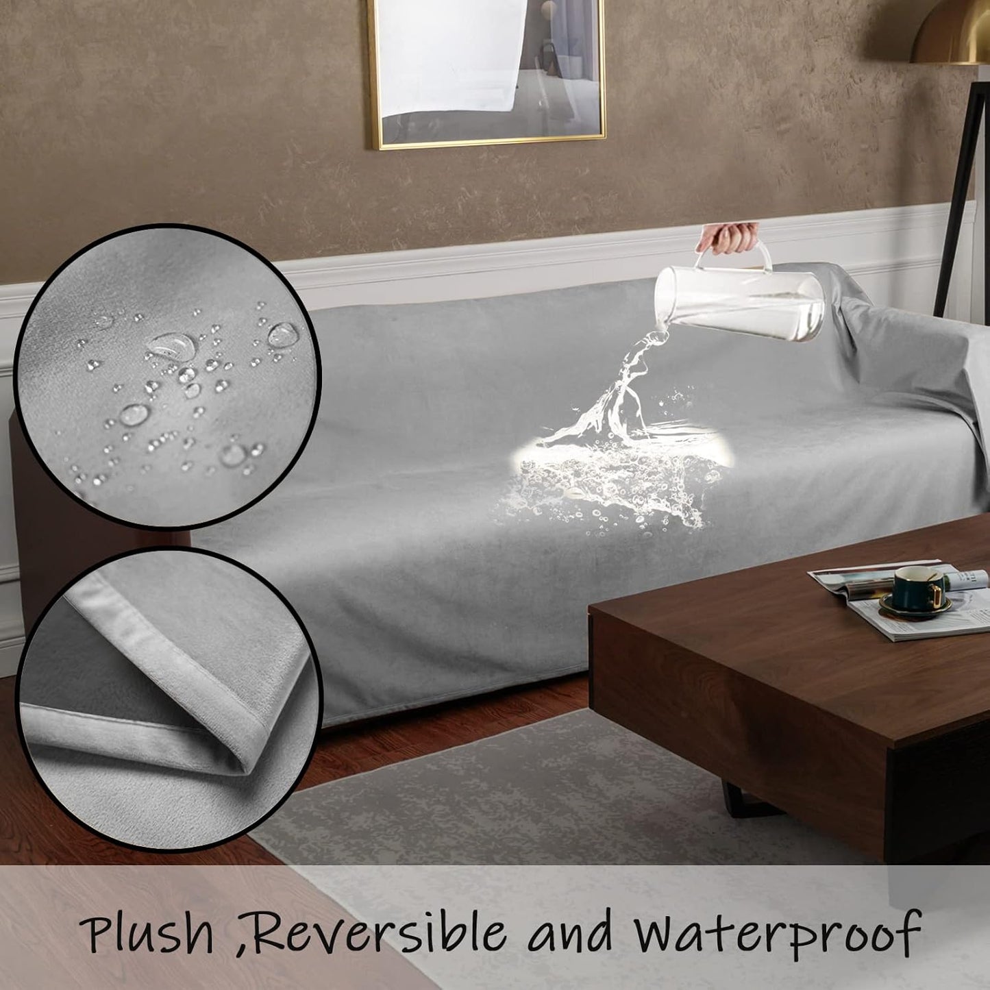 Ameritex Pet Bed Blanket Reversible 100% Waterproof Velvet Super Soft for Sofa and Bed