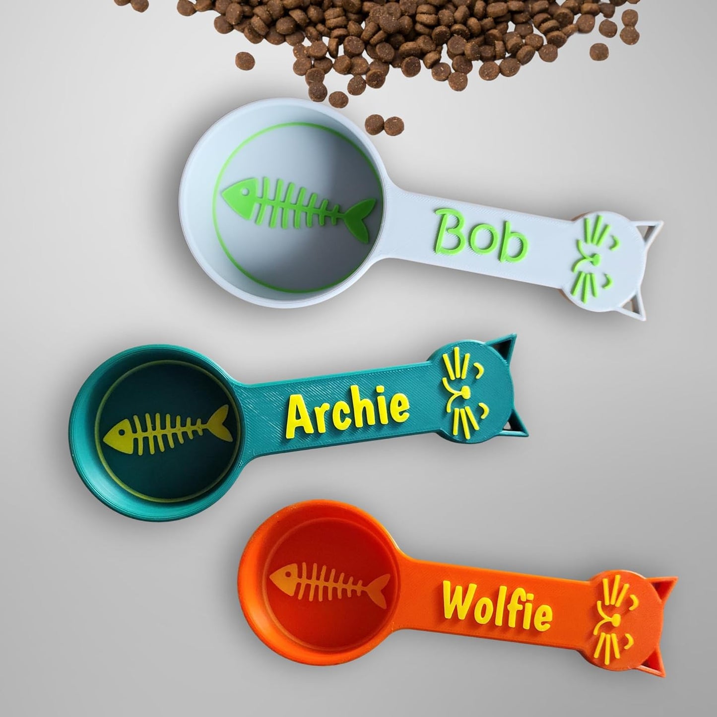Personalized Cat Food Scoop, Cat Food Measuring Cup with Name, Kibble Scoop (1 oz - 1/8 cup)