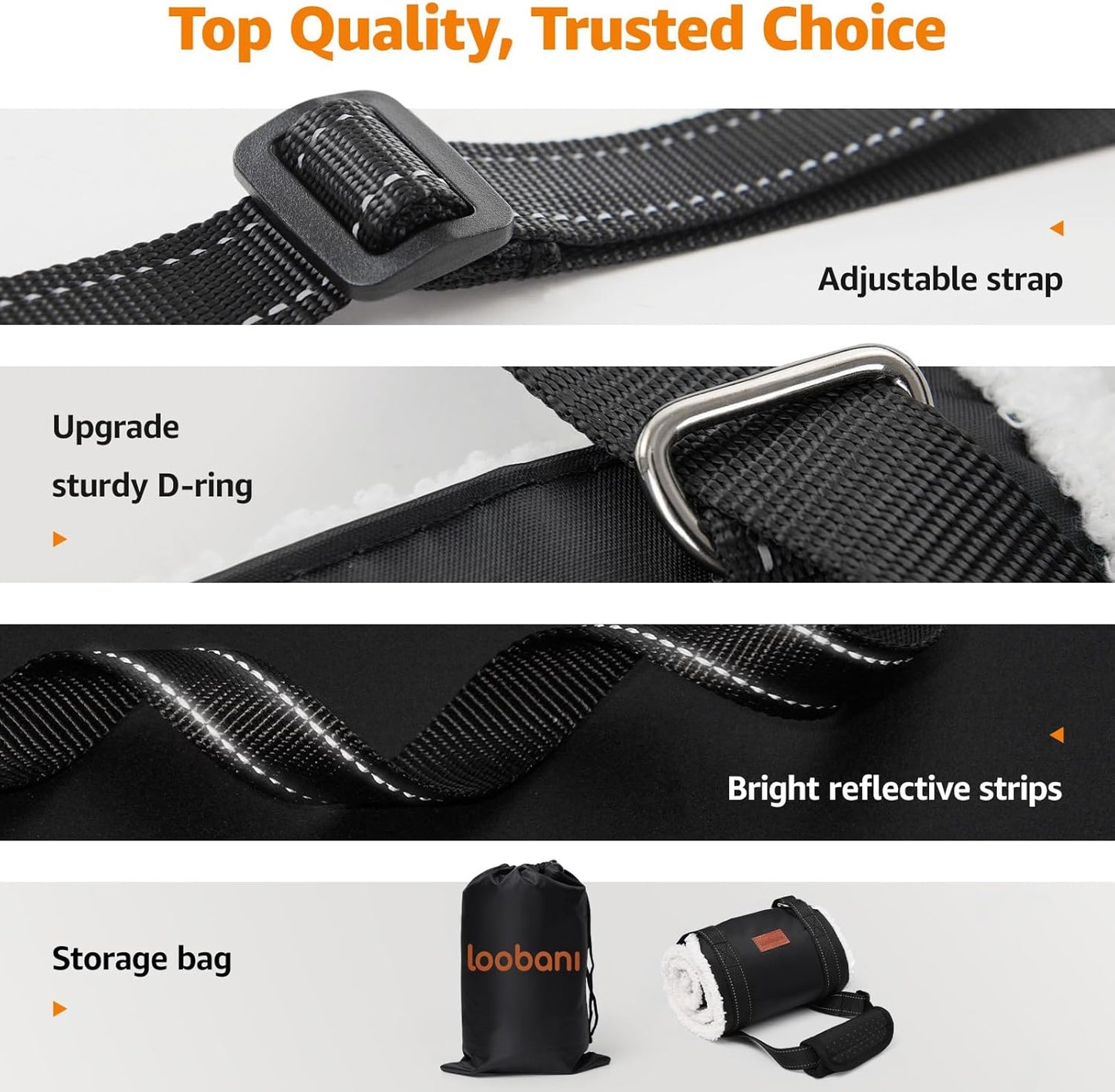 LOOBANI Portable Dog Sling for Back Legs, Hip Support Harness to Help Lift Rear for Canine Aid Old K9 Cruciate Ligament Rehabilitation